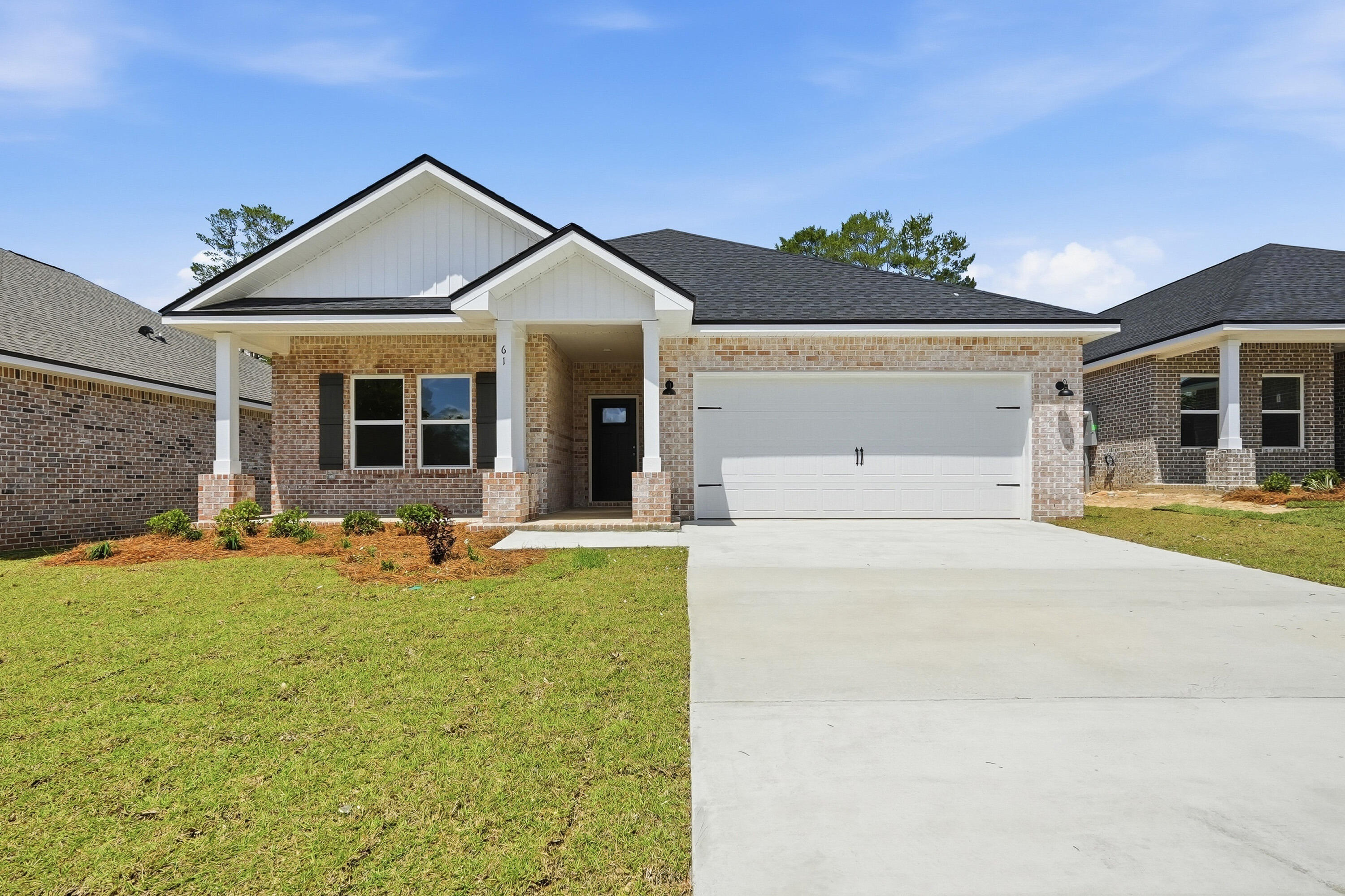 ALL BRICK AND A NOTICEABLE CUT ABOVE can be seen throughout this ''Maybell III'' floor plan.  So conveniently located across from Walton High in McCarthy Estates!  All brick construction, fully landscaped yards, finished garage, front & rear porches.  Open floor plan featuring raised ceilings, recessed lighting and plenty of windows for natural light.  Family gathering space overlooks kitchen & cozy dining nook.  Kitchen work island w/bar seating, corner pantry, quartz countertops and white shaker cabinets.  Owner's bath has double vanities, walk-in closet + linen storage, shower only.  Luxury vinyl plank flooring in common areas, carpet in bedrooms.  Seller may contribute up to $15,000 towards buyers closing costs/prepaids/rate buydown.