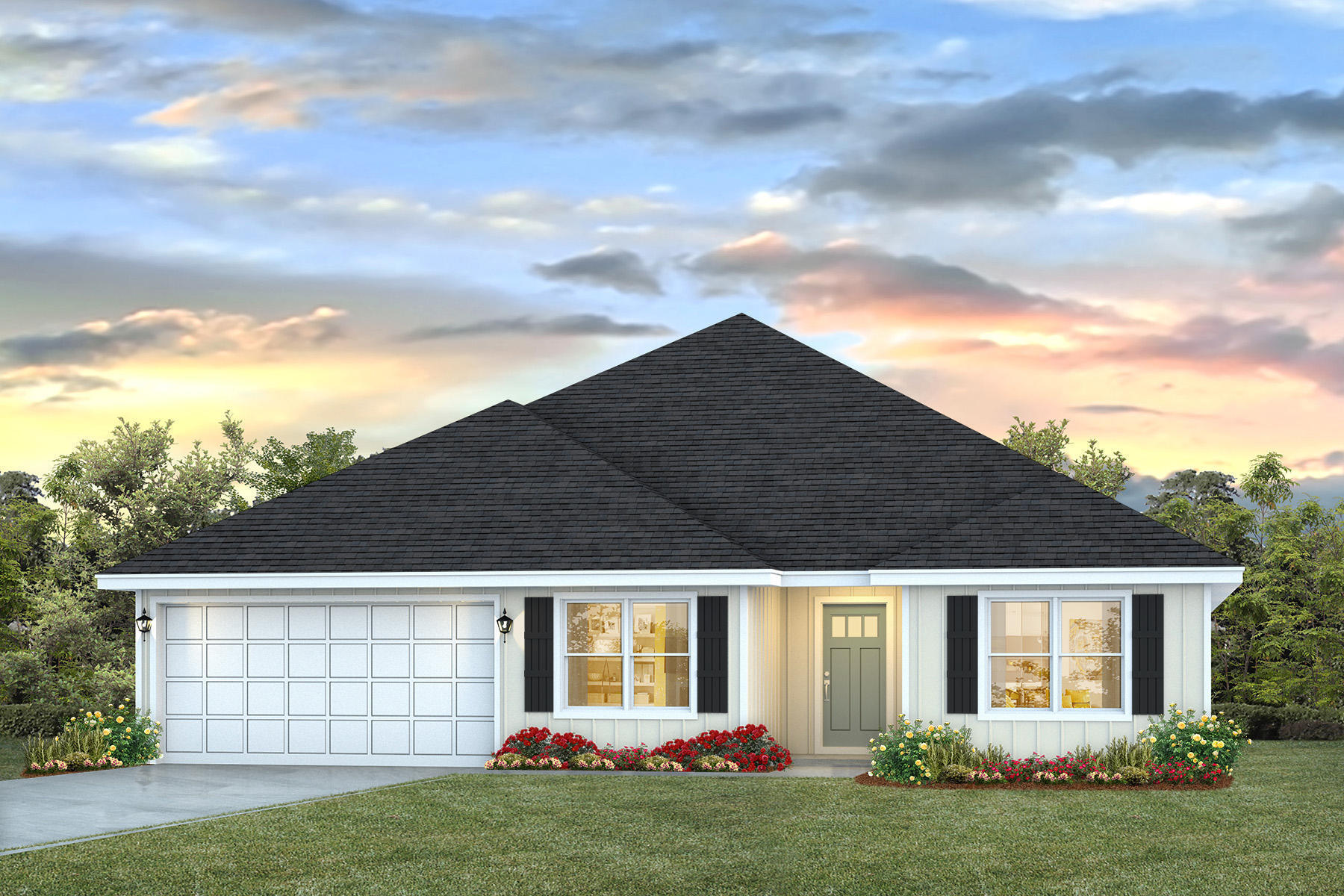 New Gator's Landing community only minutes from shopping, dining, schools, & a short trip on SR-85 from the pristine beaches of Destin, Navarre, and Pensacola. The highly desirable Sawyer floorplan provides a well-designed OPEN concept, no wasted space, 5 beds, 3 baths & 2 car garage. All stainless appliances in the kitchen, smooth top range, beautiful quartz countertops in kitchen and baths, quiet dishwasher, built in microwave, spacious dining area & more. Striking wood look flooring, plush carpet in the bedrooms. The Smart Home Connect System has several convenient devices you will enjoy. Also, Fabric Hurricane door and window protection is included. ALL LISTING pictures, colors, features, and size may vary. Square footages are approximate.