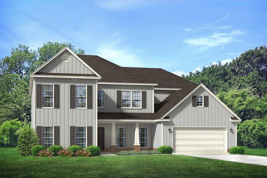 Welcome to your dream waterfront property- start off the new year in your new home! The Elliot has 5 bedrooms, 4 full bathrooms and two stories. As you enter this home you will find a beautiful entry way, with a formal dining room and a separate study/office.  The living room is open with high ceilings and there are windows along the back of the home, allowing for plenty of natural light. The kitchen has a center island with quartz countertops, with corner pantry and breakfast area. Additional features of this home include a large laundry room and mud room, accessible from the two-car garage. Bedroom one is located on the main level of this home and has two walk-in closets off the bath as well as a walk-in shower. Call for more information on the incredible features!