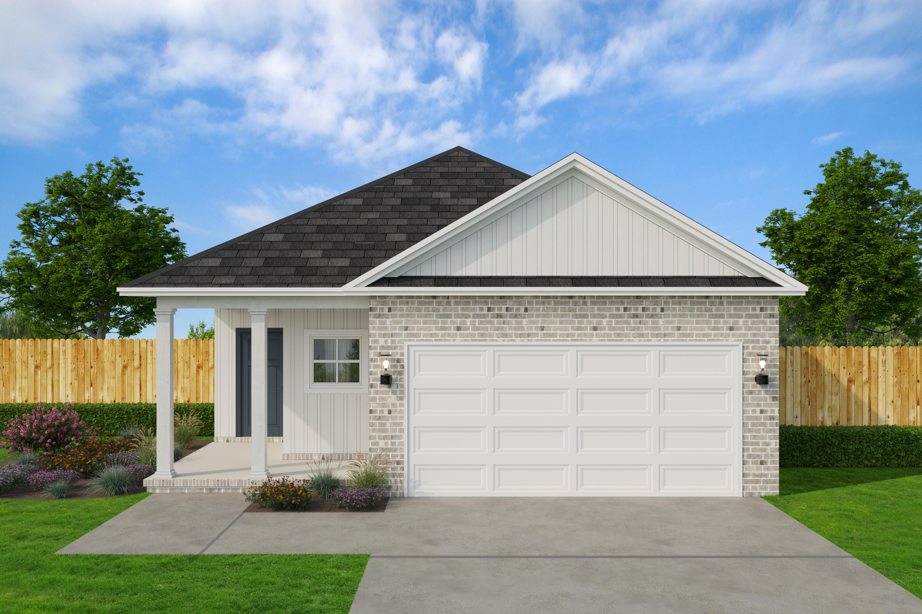 BRAND NEW 'WESTON' 4 BEDROOM PLAN - Ready in EARLY SEPTEMBER - ask about 4.99% INTEREST RATE + $10,000 TOWARDS BUYERS CLOSING COSTS (BUILDER'S LENDER ONLY).  New conveniently located 1 cul-de-sac street subdivision with easy to all city amenities and Highway 90 East.  Cozy front porch opens to foyer area, raised ceiling family/kitchen/dining area.  Quartz countertops, breakfast bar + work island and cozy dining for many entertaining options.  Split bedrooms, owner's bath has double vanities, linen storage, walk-in closets and shower.  Laundry room + Mud room w/space for freezer/bench/lockers.  All brick construction, luxury vinyl plank flooring in common areas, carpet in bedrooms, recessed lighting, ceilings everywhere, fully landscaped yard and finished 2-car-garage.