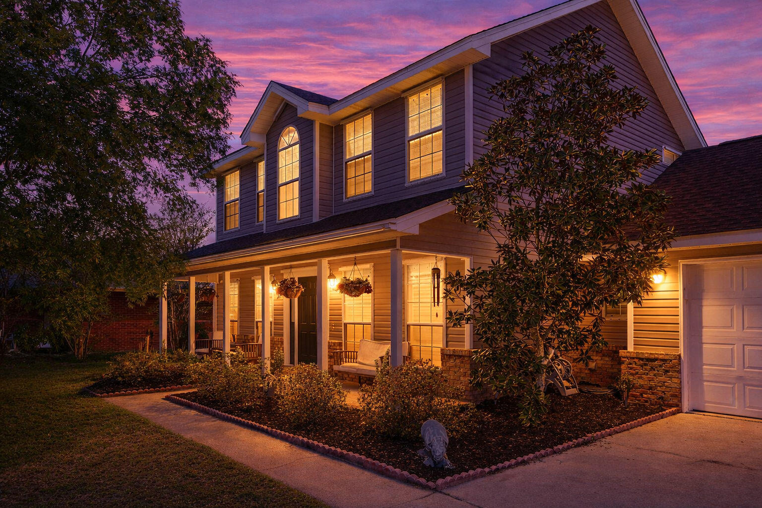 Welcome to Creekwood Court--where mornings begin with lakefront sunrises and evenings wind down by the fire.

Situated on a cul-de-sac in Navarre, this colonial-style home offers a peaceful setting with lake views. Inside, warm finishes create an inviting atmosphere, and the renovated kitchen features quartz countertops, updated cabinetry, stainless steel appliances, and ample workspace.

The two-story layout provides functional living space, anchored by a main living area with a wood-burning fireplace. Large windows allow for natural light and views of the surrounding landscape.

Enjoy the connection to the outdoors with a deck overlooking the lake, offering space for outdoor dining or lounge seating. The backyard includes a firepit and a lush setting that complements the water views, creating additional space to relax or gather. New Windows to be added on April 17th!