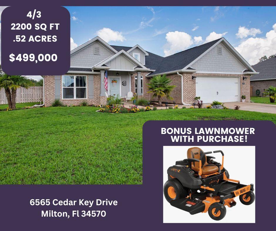 Modern Craftsman with Ultimate Luxury owner Upgrades in Gated Magnolia Glen.Beautiful  brick home featuring 'The Callaway' open-concept floor plan.

FREE with Purchase 2023 Scag Liberty Z, zero turn mower. Comes w/ Scag 24 HP V-Twin SR series moter with 42 hrs, as well as a commercial 52 in mower deck. Always garaged.

Home Highlights
Living & Design: Luxury vinyl flooring, updated modern ceiling fans, and a striking custom fireplace/TV feature wall 


Master Suite: Features a completely customized walk-in closet with premium solid wood shelving. Gourmet Kitchen: Pristine granite countertops paired with an upgraded walk-in pantry featuring custom wood shelving and a built-in coffee bar.
with custom barn door. Beverage refrigerator will be replaced with dishwasher.

Backyard & Resort-Style Oasis
Massive 24x55 Extended Patio: Built for grand-scale outdoor entertaining.

Tropical Landscaping: Professionally landscaped front and back yards featuring 23 mature palm trees.
Full Gutters: Added for pristine property maintenance.

The Ultimate 12x32 Detached Luxury Shed/Workshop
Set on an 8-inch gravel pad in its own landscaped area, this fully finished, heavy-duty space features:
Full climate control via a mini-split AC/heating system.
Heavy-duty 220V electrical power with extensive outlets.
Seamless, bright white shop metal walls and a massive 72" ceiling fan.

Community
Enjoy premium peace of mind in a highly desirable, secure gated community with full HOA maintenance.

Move-in ready with upgrades you won't find anywhere else. Schedule your tour today!