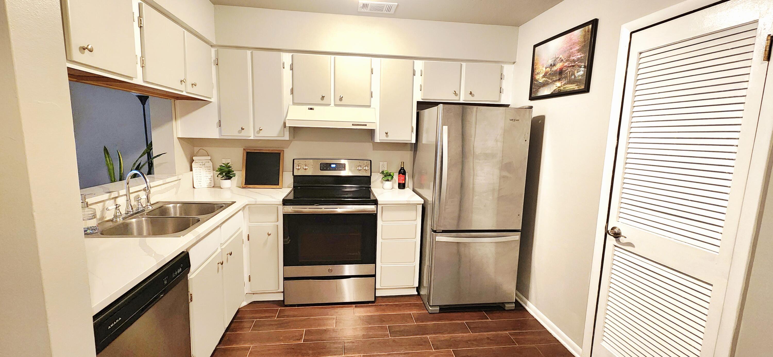 Welcome home to this stylish 2-story townhome ideally located near Eglin Air Force Base and Hurlburt Field! Featuring 2 bedrooms and 1.5 baths, this move-in-ready home offers the perfect blend of comfort, convenience, and low-maintenance living. Durable tile flooring throughout the main level and new luxury vinyl plank flooring upstairs provide both style and easy upkeep. The kitchen shines with granite countertops and stainless steel appliances, creating a modern space for cooking and entertaining. Upstairs, the spacious primary bedroom features a walk-in closet for abundant storage, while the second bedroom includes its own closet and plenty of natural light. Whether you're a first-time homebuyer, military family, or investor, this attractive townhome is an opportunity you won't want to miss! Roof 2021, AC 2021, water heater 2022.