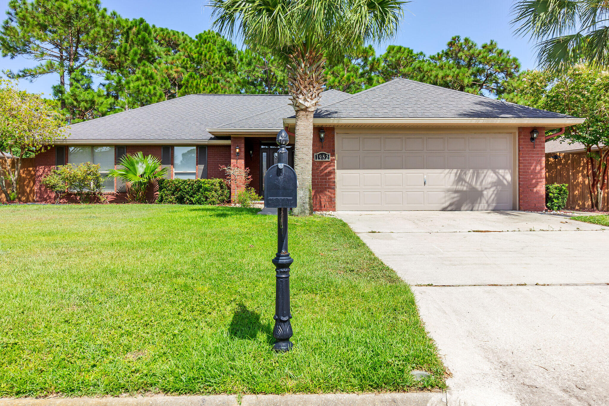 Hidden treasure! This 4-bedroom, 2 full baths in secluded Bay Pines subdivision. All brick with gutters/downspouts, and privacy fence on all sides. Back yard is 1/5 of an acre and beautiful!! Open kitchen with raised serving bar, stainless appliances with smooth top range and separate microwave. Interior finishes include knock down ceilings with vaulted ceiling with plant ledge in great room. Master bath features kitchen height cabinet with double sinks, garden tub, and separate shower.
Shed in back for extra storage. Conveniently located and move-in ready, this house is a perfect place to call home. Don't miss your chance to see it! Schedule a showing today. Call 850-729-0399 View rental requirements or apply at www.RentwithBSR.com

No smoking or vaping. Pets may be allowed with some restrictions and a $400 non-refundable pet fee. FEES: $50 per adult 18+ application fee, Landlord Liability Policy (if proof of Renter's coverage is not provided) $15 mo, Pest Assurance pest control policy $20 mo