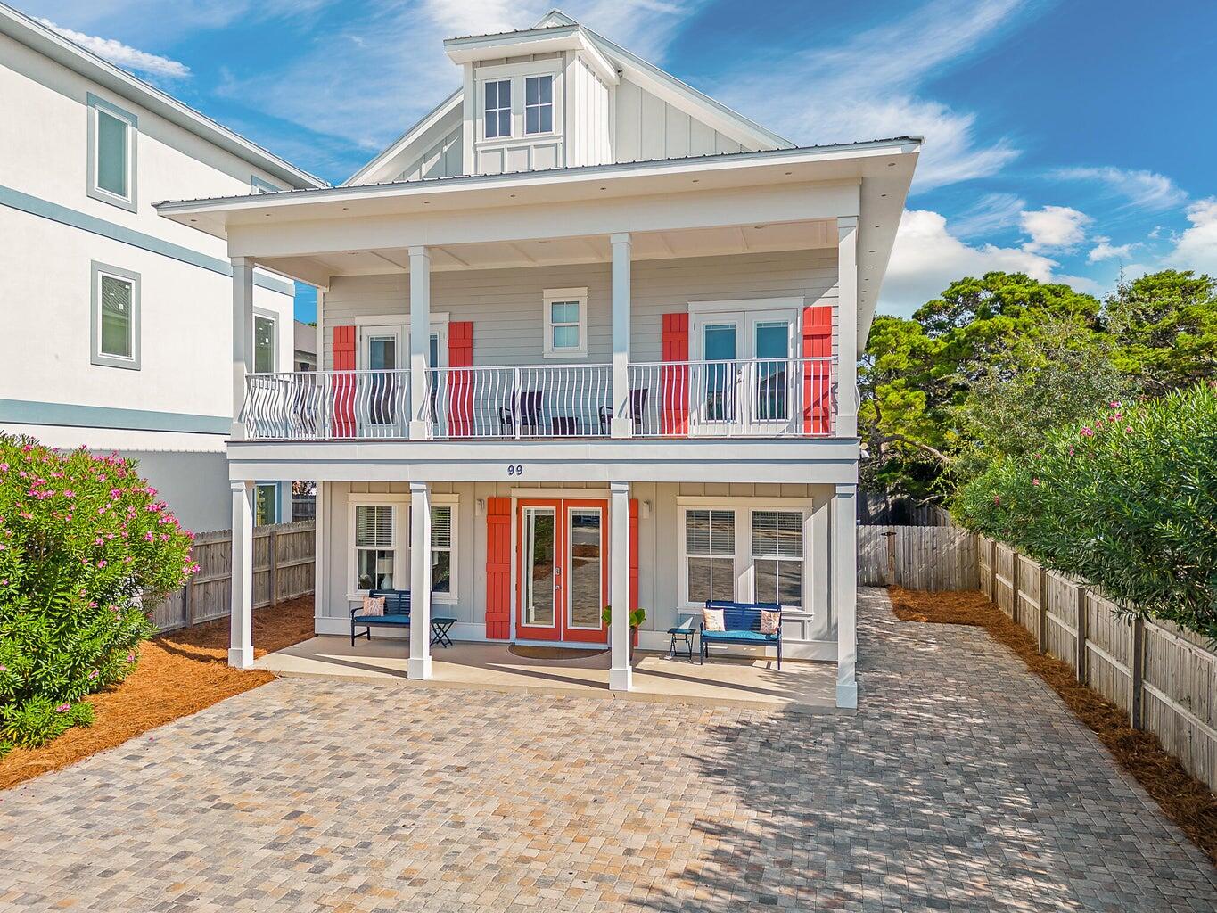 Established income property in Crystal Beach, built in 2018. Has consistently produced approximately $200,000 in gross annual revenue, owner-managed, with upside under professional management. No HOA. This 7-bedroom, 7-bath coastal home spans three levels: two king suites on the main floor (primary with soaking tub and tile shower), four king suites and a bonus family room on the second, and a bunk room on the third. Open-concept main living with quartz island kitchen, walk-in pantry, and harvest dining. Dedicated owner's closet for secure storage between rentals. Private heated gunite pool, privacy-fenced yard, covered porch and patio. Metal roof, Hardie siding, double-pane windows, dual HVAC, tankless gas. Easy walk to beach & minutes to Destin Commons. Fully furnished and rental-ready.