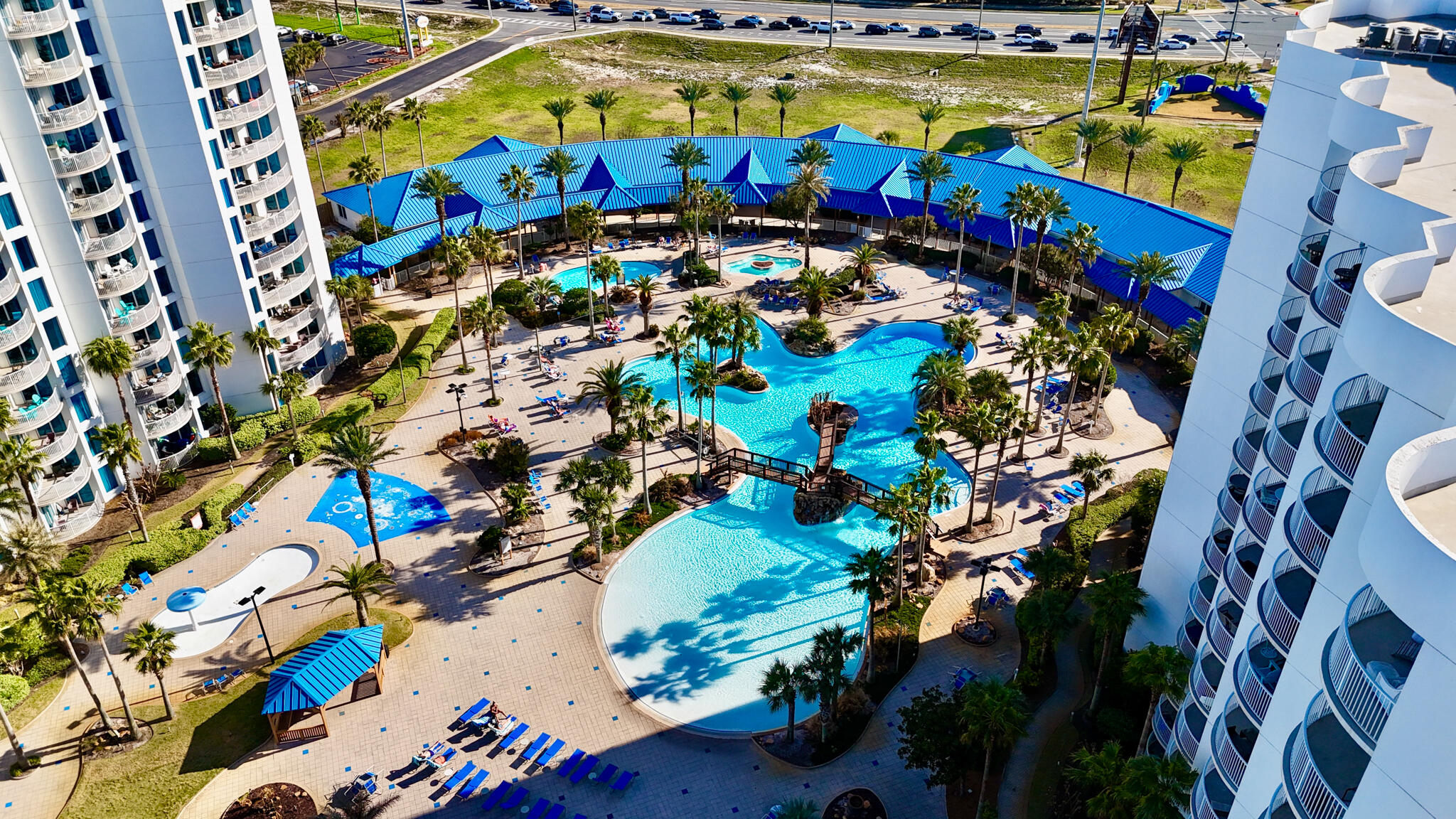 Welcome to your perfect coastal retreat at the Palms of Destin--where resort-style living meets one of the most sought-after locations along the Emerald Coast.

This beautiful 4th-floor, two-bedroom condo offers serene views overlooking the resort's stunning lagoon-style pool. Inside, you'll find a bright, open-concept living and dining area designed for both comfort and entertaining, seamlessly extending to an expansive private balcony--perfect for morning coffee or unwinding after a day at the beach.