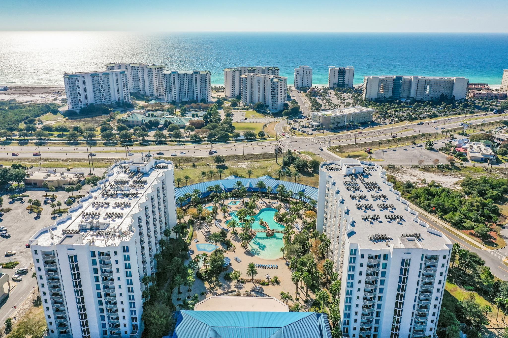 Experience breathtaking Gulf and sunrise views from this beautifully appointed 2-bedroom, 2-bath residence, perfectly positioned to overlook the pristine natural beauty of Henderson Beach State Park. With unobstructed vistas and a highly sought-after location, this unit offers the ultimate coastal retreat.

Offered fully furnished and truly turnkey, this residence is ready for immediate enjoyment or rental income. The kitchen is thoughtfully designed with rich maple cabinetry, granite countertops, and ample space for both everyday living and entertaining. The open-concept floor plan flows seamlessly into the living and dining areas, all oriented to maximize those stunning Gulf views. The spacious primary suite features a king-sized bed, flat-screen TV, and a relaxing ambiance perfect for unwinding after a day at the beach. A custom-built bunk area with full-size bunks provides additional accommodations, ideal for guests or maximizing rental potential.

Residents and guests enjoy access to an exceptional array of resort-style amenities, including a lush, tropical pool deck featuring Destin's largest lagoon-style pool with cascading waterfalls, a kiddie pool, hot tub, and splash pad. Additional amenities include a playground, fitness center, and with pickleball, tennis and basketball courts--offering something for everyone.

Whether you're searching for a primary residence, second home, or investment property, this coastal gem delivers the perfect blend of luxury, comfort, and convenience.