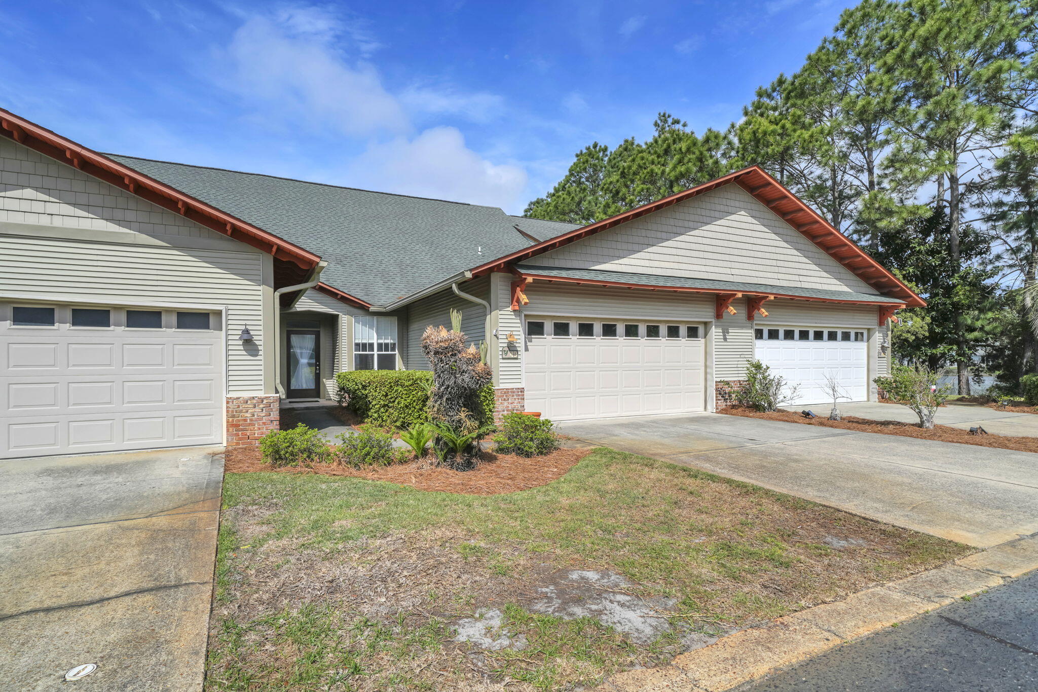 Welcome to this beautiful lakefront townhome in the highly sought-after Escada community! This spacious home features an open floor plan with vaulted ceilings, a cozy fireplace, and two sets of  French doors that lead to a relaxing screened porch overlooking the water.

The kitchen is well-appointed with granite countertops, upgraded stainless steel appliances, and a large combined laundry room and pantry for added convenience. The first-floor master suite offers privacy and comfort, complete with dual closets and additional storage tucked beneath the stairs. The upgraded en-suite bath includes a modern walk-in shower.

Upstairs, you'll find two additional bedrooms, a full bath, and a versatile loft space--perfect for an office, playroom, den, fitness area, or hobby room.  Escada residents enjoy amenities including a community pool, tennis and pickleball court, and basketball court. Children can conveniently access Butler Elementary via a scenic nature trail. Ideally located close to shopping, restaurants, hospital, attractions and beaches. 

Please note: no short-term rentals permitted.