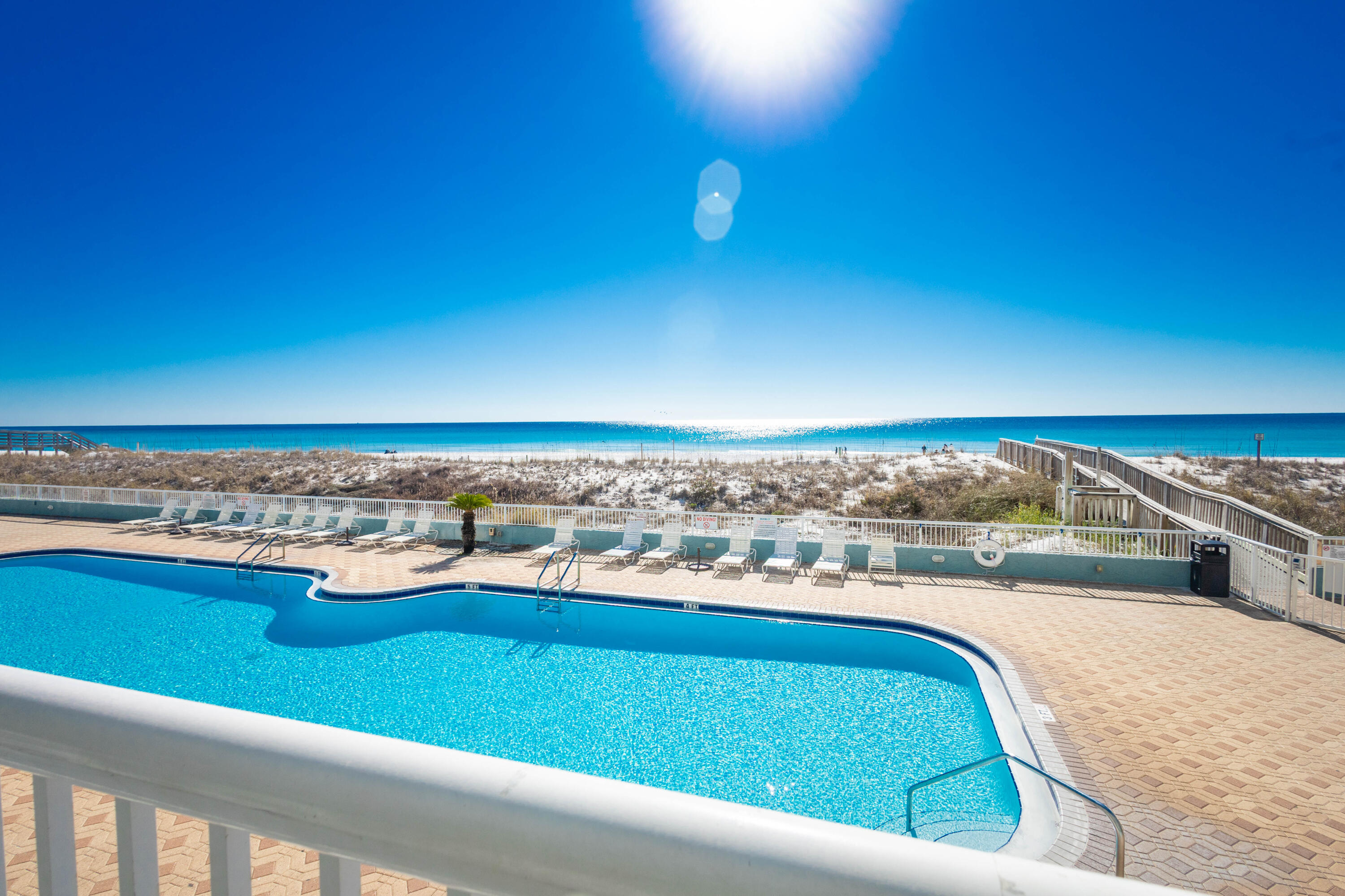 Beautiful Gulf Views! Located overlooking the pool, this two bedroom, fully furnished condo showcases gorgeous views of the Gulf and could be your own beach getaway or a great investment opportunity. The unit features an inviting entryway, vinyl flooring throughout, two full bathrooms, & an open floorplan in the living area, along with upgraded bathroom cabinets (2024) & new paint. The U-shaped kitchen features granite countertops, new stainless steel appliances (2024) and a breakfast bar. Enjoy several amenities including beach access, in-ground pool, grilling/patio area, meeting room and much more. The resort is a short drive away from restaurants and shopping on Okaloosa Island and in Downtown Ft Walton Beach. Schedule your showing today!