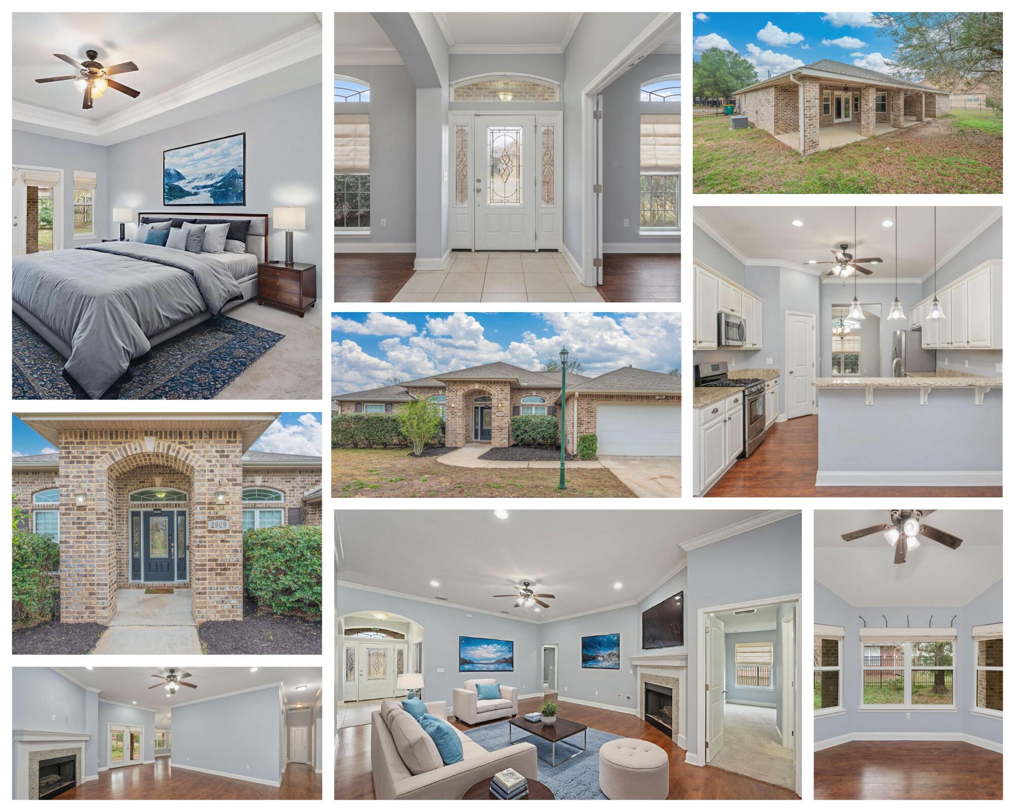 Situated within a gated community, this elegant four-bedroom, three-bath residence showcases refined architectural details and thoughtful design throughout. From the formal dining room adorned with crown molding to the private office framed by French doors, every space is designed with sophistication in mind.
The expansive living room impresses with high ceilings and a gas fireplace, flowing seamlessly into a chef-inspired kitchen featuring granite countertops, bar seating, and a gas range.
The serene primary suite is highlighted by tray ceilings and an en-suite bath complete with a double vanity, walk-in closet, and stand-up shower. Additional bedrooms and baths offer comfort and versatility. . This also home comes with a irrigation system! Schedule your showing today!