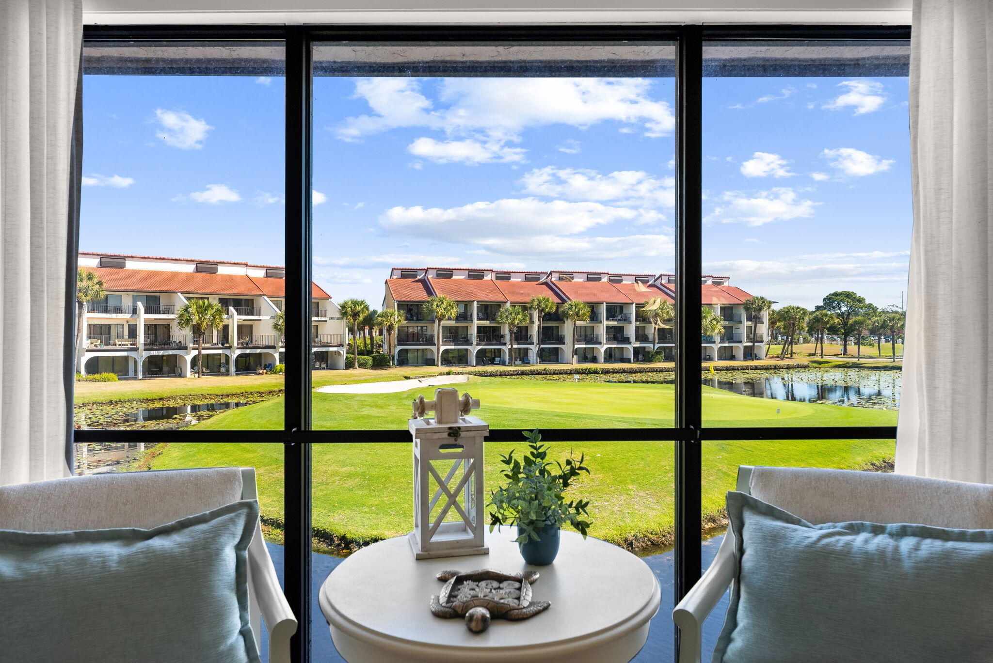 Welcome to Unit 411 at Edgewater Resort in beautiful Panama City Beach! This recently renovated condo offers comfort, convenience, and coastal living just minutes from the white sand beaches and emerald waters of the Gulf. The unit overlooks the golf course with views of hole 8, while holes 9 and 1 are just steps from the front door--so you can start and finish your round close to home. Ideally located within the community, it's a short walk to the pedestrian bridge, clubhouse, and event center. The updated interior features modern finishes and upgrades, including new hot water heater and HVAC. Close to dining, shopping, and entertainment, this condo is ideal as a primary residence, vacation getaway, or investment property with amenities including pools, tennis courts, and a fitness center