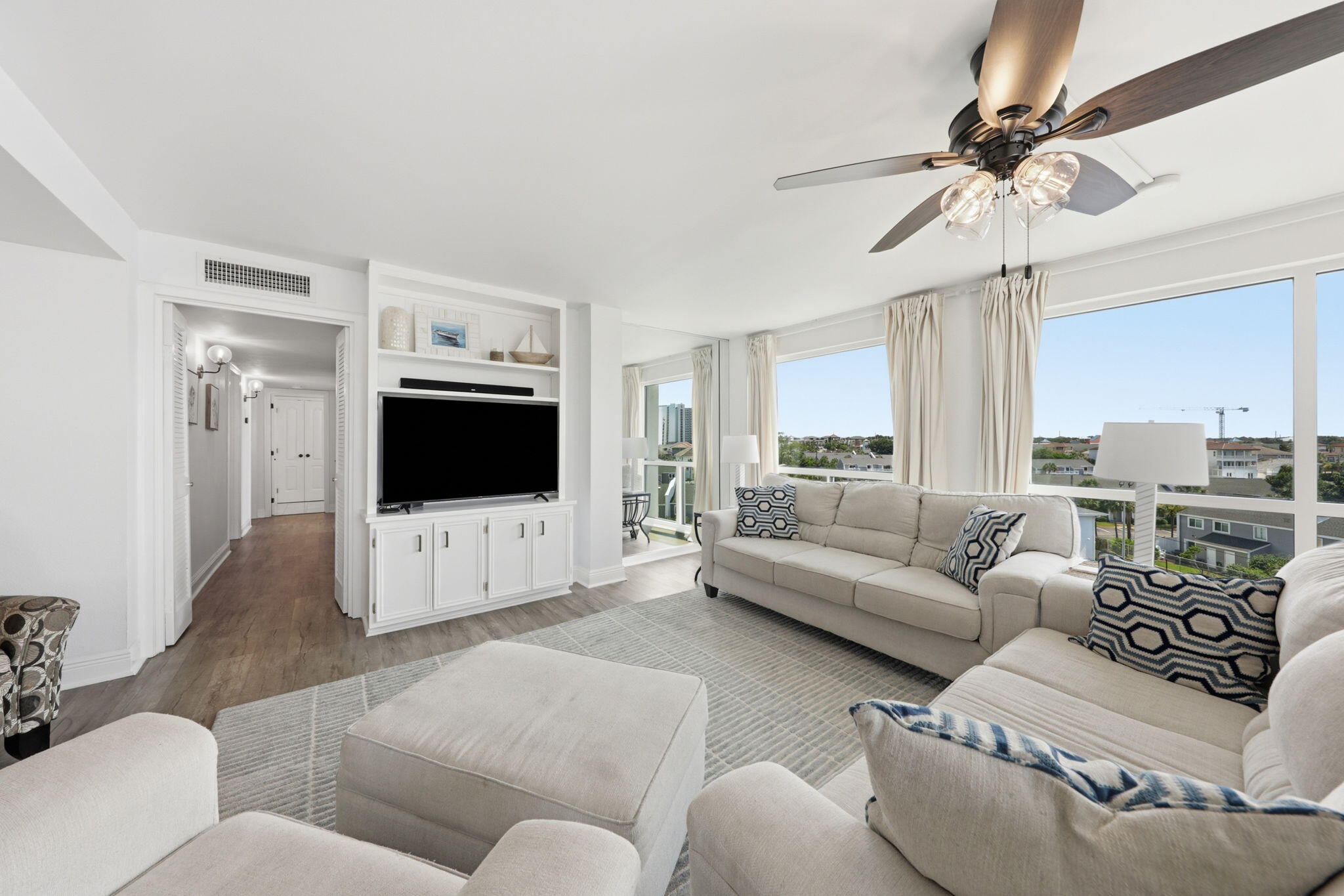 Discover the perfect blend of coastal living and investment opportunity in this beautifully renovated 3-bedroom, 2-bath condo in the highly sought-after gulf-front Shoreline Towers community in Destin. Featuring new luxury vinyl plank and tile flooring throughout, fresh interior paint, and granite countertops, this move-in-ready condo offers a bright, modern feel. The spacious layout is ideal for family vacations, full-time living, or maximizing short-term rental income. Enjoy resort-style amenities, private beach access, and the convenience of being just minutes from Destin's premier dining, shopping, and entertainment. Whether you're searching for a vacation retreat or a high-performing investment property, this condo is an exceptional opportunity.