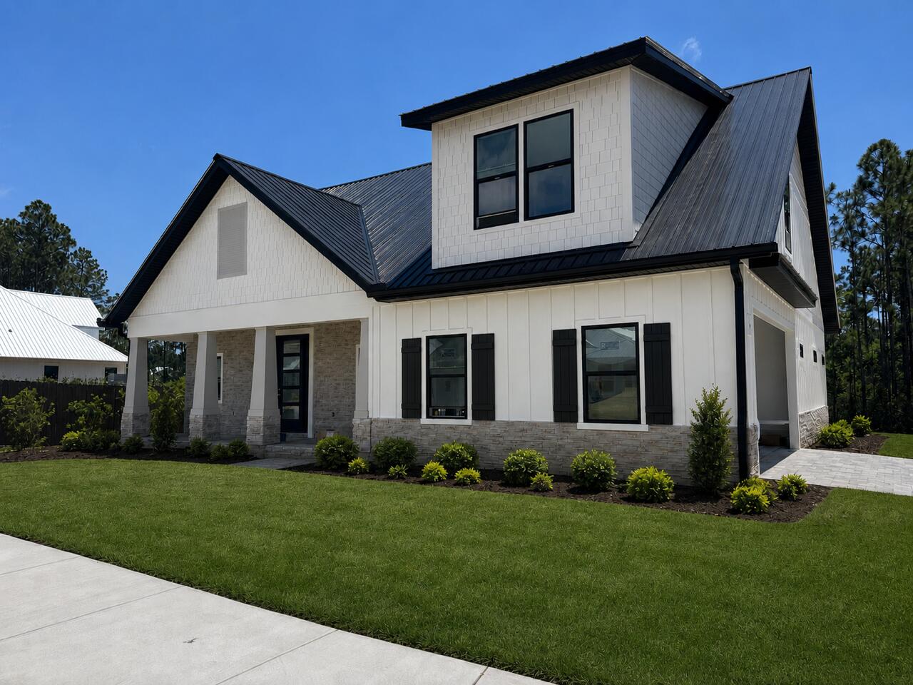 Exceptional two-story new construction in Bear Creek by Andrews Properties, built with a craftsmanship-driven approach, durable materials, premium finishes, and long-term value in mind. This well-built 3-bedroom, 3-bath home offers an office, flexible bonus room, upstairs loft, open-concept living area, kitchen, and dining area. Construction features include a 26-gauge metal roof, solid wood closet shelving, generous walk-in pantry, dedicated laundry room, side-load garage, covered front and rear porches, and included appliances. Shiplap accents, efficient storage, and functional work-from-home space help set this home apart from standard new construction. Bear Creek amenities include resort-style pool, fitness center, tennis, and pickleball. Buyer must confirm all measurements