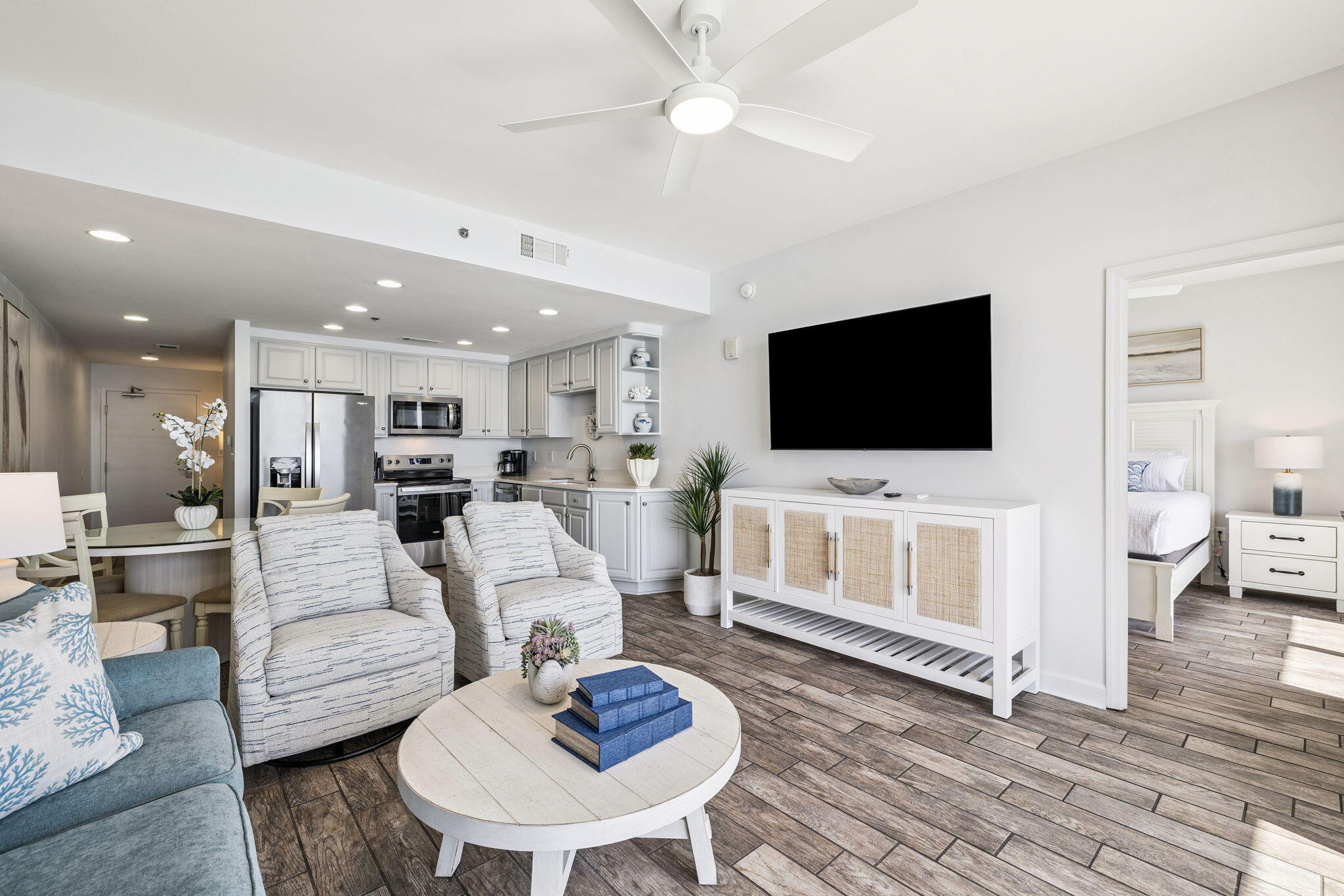 14th floor. Direct Gulf front. Over $38,000 in confirmed 2026 bookings. This 2-bedroom residence at Splash Resort captures panoramic Emerald Coast views from both the living area and primary suite--one of the strongest drivers of guest demand. Over $60,000 in renovations have been completed, including a new kitchen, updated baths, all-new furnishings, and fresh paint throughout. Floor-to-ceiling glass opens to a private beachfront balcony where the Gulf fills the entire frame. Rental-ready from day one and positioned in one of Panama City Beach's most recognized Gulf-front resorts. The $60,000 renovation was thoughtfully executed with updated kitchen cabinetry and finishes, new vanities and mirrors in both baths, fresh paint throughout, and all-new furnishings selected for durability and visual appeal. The result is a cohesive, professionally finished interior that photographs well, attracts repeat bookings, and requires nothing of the next owner.

From the 14th floor, the Gulf perspective offers both elevation and depth--an unobstructed view corridor that remains one of the most compelling drivers of rental performance. The open-concept living area centers entirely around that view, while the primary suite enjoys direct Gulf frontage with balcony access.

Splash Resort consistently delivers the amenities that drive family bookings--beachfront pools, lazy river, splash pad, hot tub, fitness center, and direct beach access. Strong brand recognition in the Panama City Beach market supports ongoing occupancy and guest retention.

For investors, this is a clean, low-friction opportunity: proven booking momentum, a fully completed renovation, and a premium Gulf-front position. Nothing left to do.