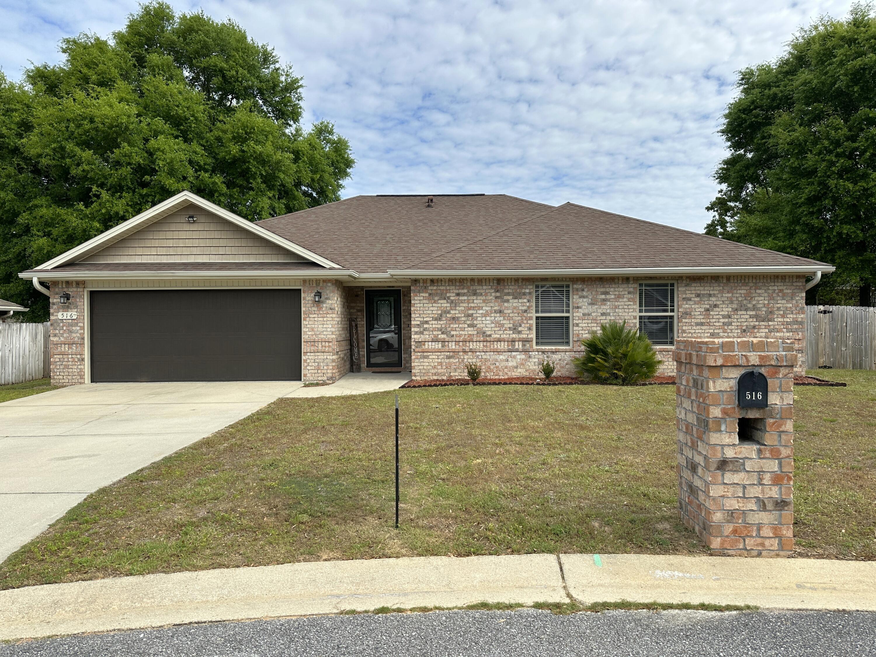 Very well maintained 4 Bedroom home in NE Crestview's Trailwood Estates. This home is conveniently located just a short minute to Walker Elementary School and is convenient to north Crestview's shopping, restaurants, movie theatre and more. It features an open floor plan with a spacious family room, attractive kitchen with granite counters, breakfast bar and stainless steal appliances. The master suite has a tray ceiling, plenty of space, and the master bathroom has a separate shower and tub, large walk-in closet, separate water closet and double vanities with granite counters. The backyard is privacy fenced and is not too big and not too small. This nice home is available now, so call to see it today.