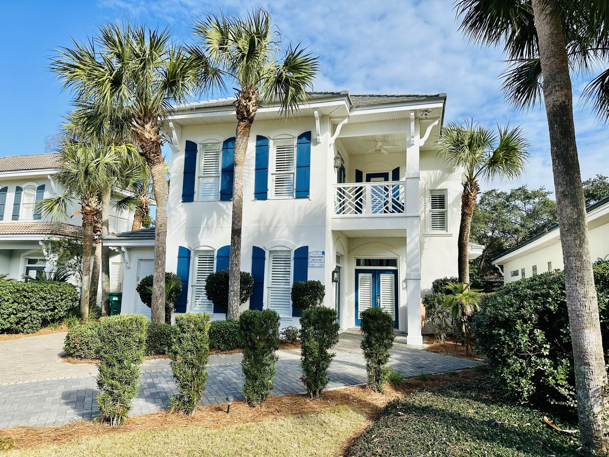 Welcome to the coveted Destiny gated community! Ideally positioned in one of Destin's most sought-after neighborhoods, this home offers the perfect opportunity for a full-time residence, second home, or vacation rental investment. Designed for convenience and comfort, the home features main-level living with an open-concept layout that seamlessly connects the living, dining, and kitchen areas. The kitchen is well-appointed with granite countertops, stainless steel appliances, abundant cabinetry, and a breakfast bar, making it ideal for both everyday living and entertaining. Step inside to a light-filled foyer showcasing crisp white tones, soaring ceilings, and easy-care tile flooring. Plantation-shuttered windows and glass sliders invite in natural light while enhancing the home's coastal elegance. The living area is anchored by an inviting fireplace, creating a warm and welcoming atmosphere. The primary suite is a true retreat, offering a walk-in closet, private balcony, and a spacious ensuite featuring a garden tub, separate shower, and dual vanities. Outdoor living is just as impressive with a large, newly added back patio, perfect for relaxing or entertaining. The fenced backyard provides privacy, and the outdoor shower adds a practical coastal touch. One car attached garage and large lockable storage area.  Residents of Destiny enjoy access to resort-style amenities, including a stunning community pool, hot tub, fitness center, tennis courts, and beautifully maintained grounds. Located just across the street from the Gulf of Mexico's sugar-white sands and emerald waters, this home truly offers the best of coastal living. Currently on a short term rental program and performing well.