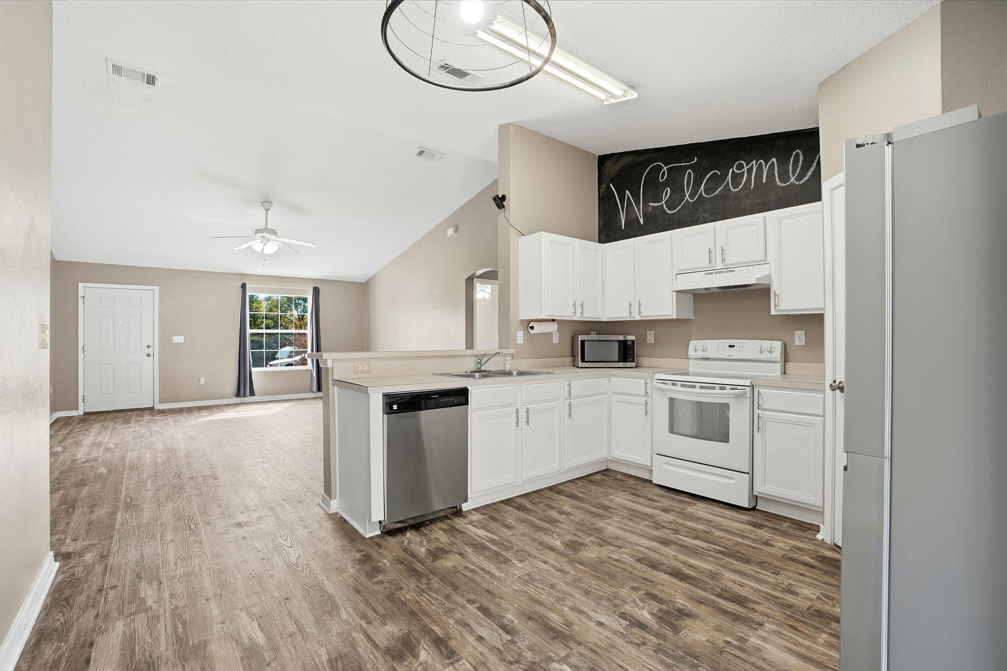 PRICE ADJUSTMENT--SELLER MOTIVATED! Conveniently located 3BR/2BA/2-car garage, ranch home in the heart of Crestview!  Cul-de-sac street means no thru-traffic! New Roof 2023...New luxury, vin                                                                                                                yl plank flooring throughout 2024...New HVAC 2023 (7-year warranty remaining!)...Ceiling fans throughout...Volume ceiling in Living Room...Master Bedroom features a walk-in closet & Master Bath...Fun chalk walls in Kitchen and Guest bedroom...All-electric...Washer/Dryer hook-ups inside hallway...Property currently has a Terminix termite bond with pest control. Home has been professionally pressure-washed, cleaned and master bedroom closet carpet cleaned as well!