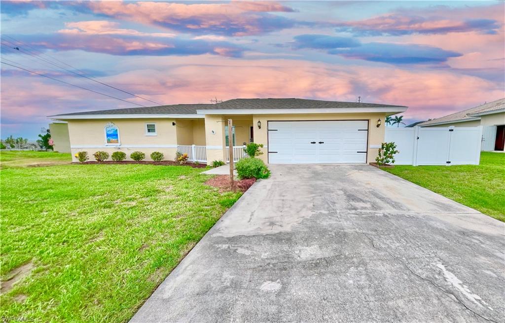 Enjoy the best of Cape Coral living in this beautifully located home! Just a short distance to Four Mile Cove Ecological Preserve, the city's second-largest preserved green space, offering scenic wetland boardwalks, nature trails, and kayaking opportunities. The spacious, fully fenced in 2023, backyard provides plenty of room for pets, play, and outdoor entertaining. Relax on the rear patio with desirable western exposure, perfect for taking in breathtaking Florida sunsets. Conveniently located near Coralwood Shopping Center for shopping, dining, and everyday essentials, with quick access throughout Cape Coral and an easy commute to Fort Myers. Outdoor enthusiasts will appreciate being just minutes from Horton Park & Boat Ramp, providing convenient access to boating, fishing, and waterfront recreation. This home combines comfort, convenience, and the Florida lifestyle you've been looking for.