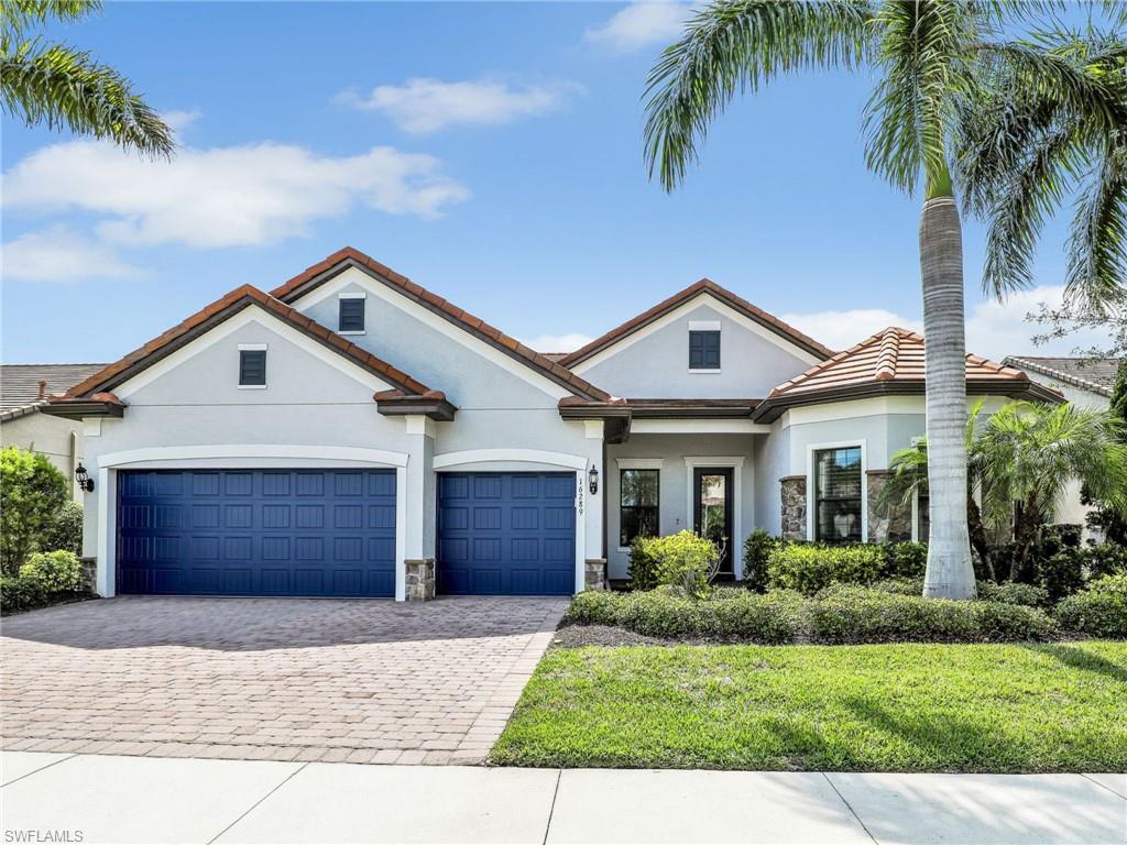 Welcome home to Camden Lakes a gated, natural gas community located west of 75 on Livingston Road in North Naples. This exquisite Dartmouth model, built by Pulte in 2015, offers spacious living areas, providing an inviting ambiance for everyday life and entertaining. Stunning architectural details such as soaring coffered and tray ceilings throughout in addition to zero corner sliding glass doors that lead seamlessly to the pool and outdoor living space. The home features 3 bedrooms each with walk-in closet, den, 3 bathrooms, and 3 car garage. The oversized salt-water pool is heated by natural gas letting you warm it up quickly for year-round use. The overwhelmingly desired and preferred WEST of 75 location and having direct access to north/south travel on Livingston Rd, allows you to get around easily avoiding traffic and congestion. Camden Lakes features a resort style pool, fitness center, gathering room, basketball, and active bocci program. Zoned for top rated Veterans Memorial Elementary, North Naples Middle and the NEW Aubrey Rodgers High School. NO flood insurance required as this home is designated in an X flood zone. Yard CAN be fenced in this pet friendly community!