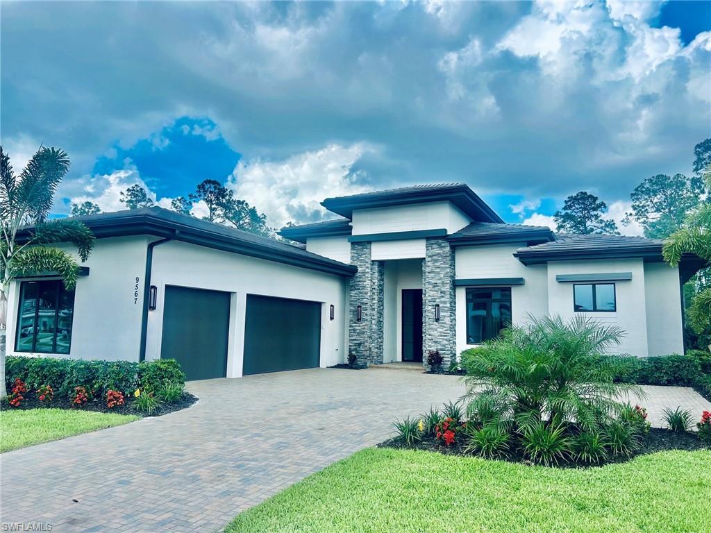 NEW CONSTRUCTION in CAYMAS! This new community by STOCK Development is a must see! This is your opportunity to live in the Madison II that offers a gas kitchen cooktop and outdoor kitchen in nearly 900 square feet of covered lanai living space and a beautiful custom pool and spa package with a private wooded view. Many options and upgrades. Caymas is set on 780 magnificent acres in a prime Naples location, offering an incomparable waterfront lifestyle in an unmatched setting enriched by exclusive amenities offering pickle ball, tennis, golf simulator, private theater, billiards and indoor and outdoor dining, dog park and much more. The stunning 30,000 square foot clubhouse will be open by the end of this year!