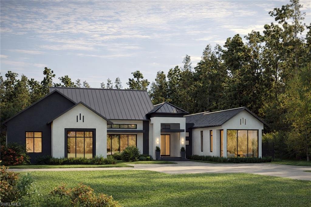 Welcome to 4854 Boxwood Way, a captivating new construction home in Logan Woods. This build unveils a coastal contemporary masterpiece that seamlessly combines luxury and comfort. This 4-bedroom residence, featuring an additional den or office space, boasts 5 and a half baths and an expansive 5,681 square feet of living space. Upon entering, you are greeted by a private master bedroom suite off the front foyer, providing a tranquil retreat for homeowners. The residence caters to various lifestyle needs, with its additional bedrooms, living spaces, and 4-car garage. The heart of the home lies in the large great room, which effortlessly connects to the open kitchen. This seamless layout opens up to a breathtaking view of the resort-style pool, complete with a firepit area and a full outdoor living entertainment space. Picture yourself lounging by the poolside or enjoying the outdoor cabana and kitchen area, surrounded by lush landscaping, creating a serene oasis right in your backyard. Designed to evoke a tropical vacation ambiance, this residence at 4854 Boxwood Way is the epitome of luxury and private living in Naples.