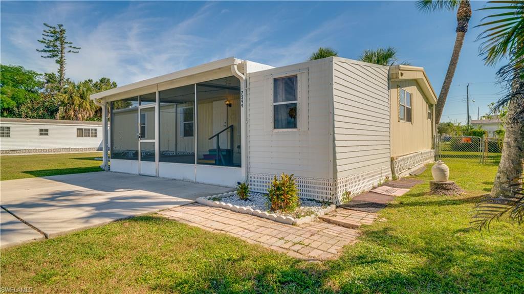 This 3 bedroom 2 bath home boasts over 1200 square feet of living area with a metal roof .Inside you'll find a spacious living area that connects to the dining space, creating an open and inviting atmosphere. The kitchen is equipped with ample cabinet space, making meal preparation a breeze. Granite countertops and breakfast bar make this home perfect for entertaining. The hot water heater only 3 years old.  Recently added is an attached tool shed, perfect for storing your gardening tools. The front of the house has a screened lanai, featuring new screening for you to enjoy. The home comes with a newer hot water heater.  Backyard has a chain link fence for pets and children to play.
Residents of Spring Woods Community enjoy access to a range of amenities. The community center serves as a hub for social activities, fostering a strong sense of community among neighbors. Take a refreshing dip in the sparkling pool or enjoy a game of basketball on the community court. The community offers secure storage facilities for boats and RVs. Spring Woods Community welcomes pets and there are no rental limits, providing flexibility for homeownership and investment opportunities.