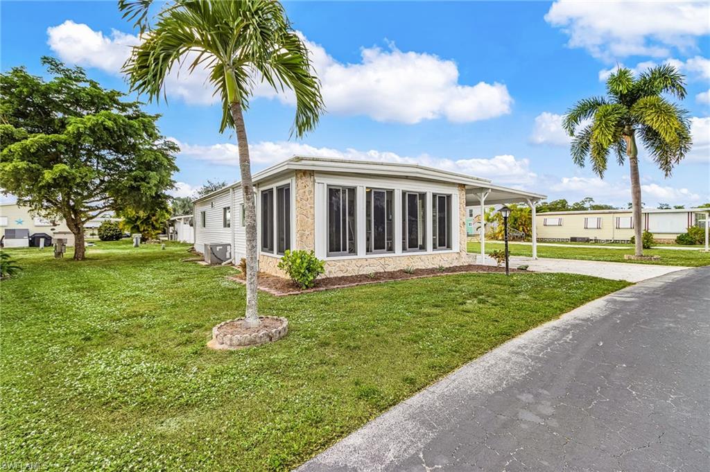 STUNNING • GULF ACCESS • COMMUNITY BOAT DOCK • BOAT STORAGE AVAILABLE • COMPLETELY REMODELED • PRIME LOCATION Enjoy true Florida boating living in this stunning fully remodeled and furnished 2BR/2BA home located in Coachlight Manor, a desirable 55+ Gulf-access co-op community in Fort Myers featuring an easy-to-access community boat dock and on-site boat storage available on a first come, first served basis (availability subject to change). This beautifully updated 1974 home has been remodeled throughout and features new furniture, a brand-new kitchen and baths, granite countertops, updated cabinetry, modern fixtures, and stylish finishes designed for easy, low-maintenance living. The bright open floor plan offers comfortable living and dining spaces that flow seamlessly throughout the home. A standout feature is the beautiful Florida room along with an additional screened room, creating multiple spaces to relax, entertain, and enjoy the Southwest Florida lifestyle. Additional highlights include a one-car covered carport and excellent storage. Coachlight Manor offers Gulf access and an active community atmosphere with amenities including a heated pool, pavilion, shuffleboard, and bocce. With low fees, low taxes, and a central location near Coconut Point Mall, shopping, dining, RSW International Airport, and Gulf beaches, this property offers exceptional value for buyers seeking affordable Gulf-access living. Don’t miss this beautiful move-in-ready opportunity in one of Fort Myers’ desirable boating communities.