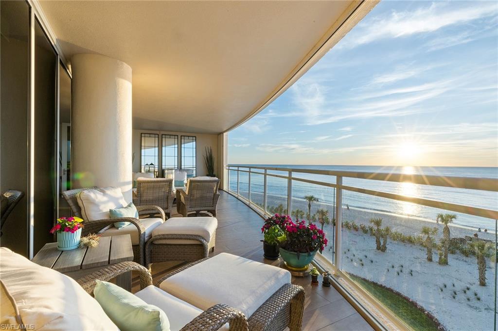 Dreaming of salt air and golden coral-colored sunsets? Can you imagine the feel of sand in your toes as you take advantage of the beach bar or a dip in the pool steps from the beach? Your wait is over with every detail of this beachfront home. Designed with meticulous care and offering an unparalleled living experience from the moment you step off your private elevator. This three-bedroom-plus-office retreat features warm oak wood floors throughout and a versatile layout that perfectly balances elegance and comfort. The custom ceiling designs and floor-to-ceiling glass walls showcase breathtaking beach and Gulf views, creating a seamless connection to the outdoors. Featuring luxury appliances, natural gas cooking and an extraordinary butler’s pantry that includes a second refrigerator, the spacious kitchen overlooks the white sandy beach and is ideal for effortless entertaining. The primary suite is a private sanctuary filled with natural light from the walls of windows framing direct beach views. Indulge in the spa-like primary bath, complete with dual vanities and a custom walk-in closet. Two large en-suite guest bedrooms ensure comfort for friends and family. Peace of mind can be found knowing that there was no interior damage to homes in this building with the recent storms and impact-resistant windows and doors as well as hurricane shutters at the balcony space offer additional comfort. Additional features include Lutron lighting, custom ceiling and wall details, exquisite tile details and more. Relax on the expansive terrace as you take in iconic Naples sunsets. With five-star amenities, a private beach club, a state-of-the-art fitness center, concierge services, and 24-hour staffed security, life at Moraya Bay offers the ultimate in luxury and convenience!