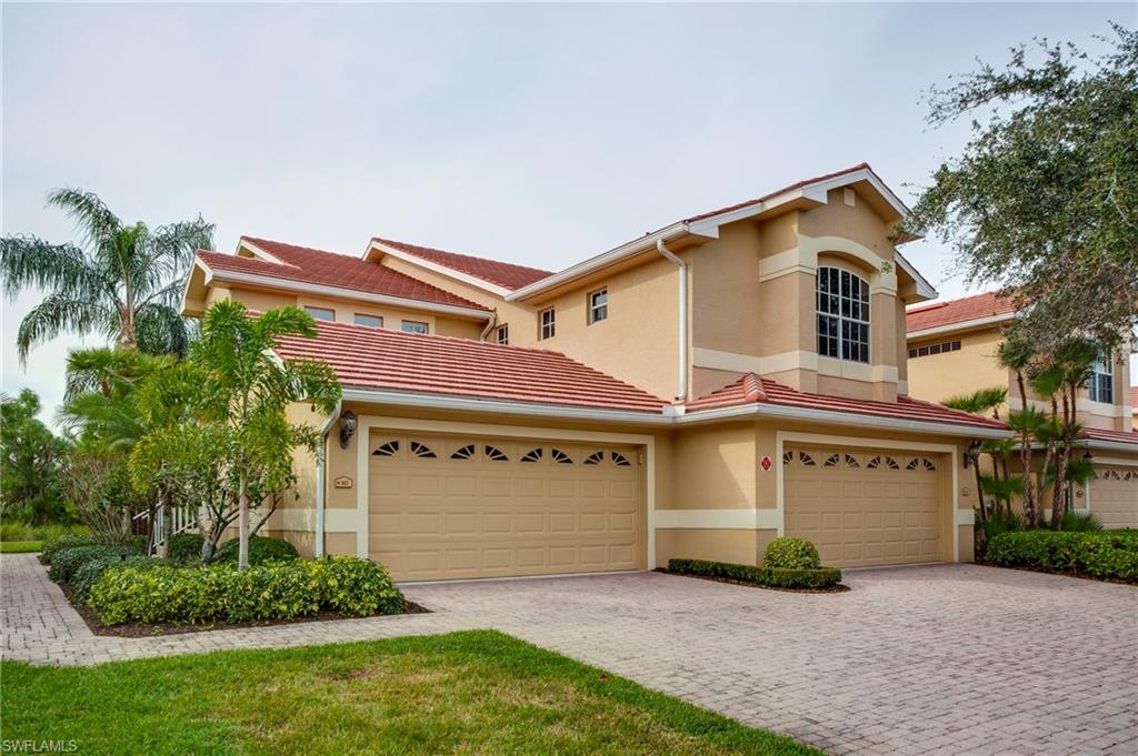 TURNKEY!First floor coach home located in Oakwood, Grandezza Country Club with gorgeous clubhouse, pool and cabana which have been newly remodeled.Meticulously maintained and decorated; move-in ready!Living room/dining room combo, eat-in kitchen, 3 bedrooms + den, 2 bathrooms, garage with utility sink. ELECTRIC STEEL HURRICANE shutters. Master bedroom has sliders which open to the screened, newly tiled lanai which overlooks a landscaped lawn and offers two large walk-in closets, master bath has dual sinks and walk-in shower. In addition to the main clubhouses' Jr. Olympic size newly refurbished salt-water pool and spa, the Oakwood community has a swimming pool & clubhouse/recreation center exclusively for Oakwood residents. Live the Grand Life in the beautiful Club at Grandezza, convenient to dining, shopping, and airport!