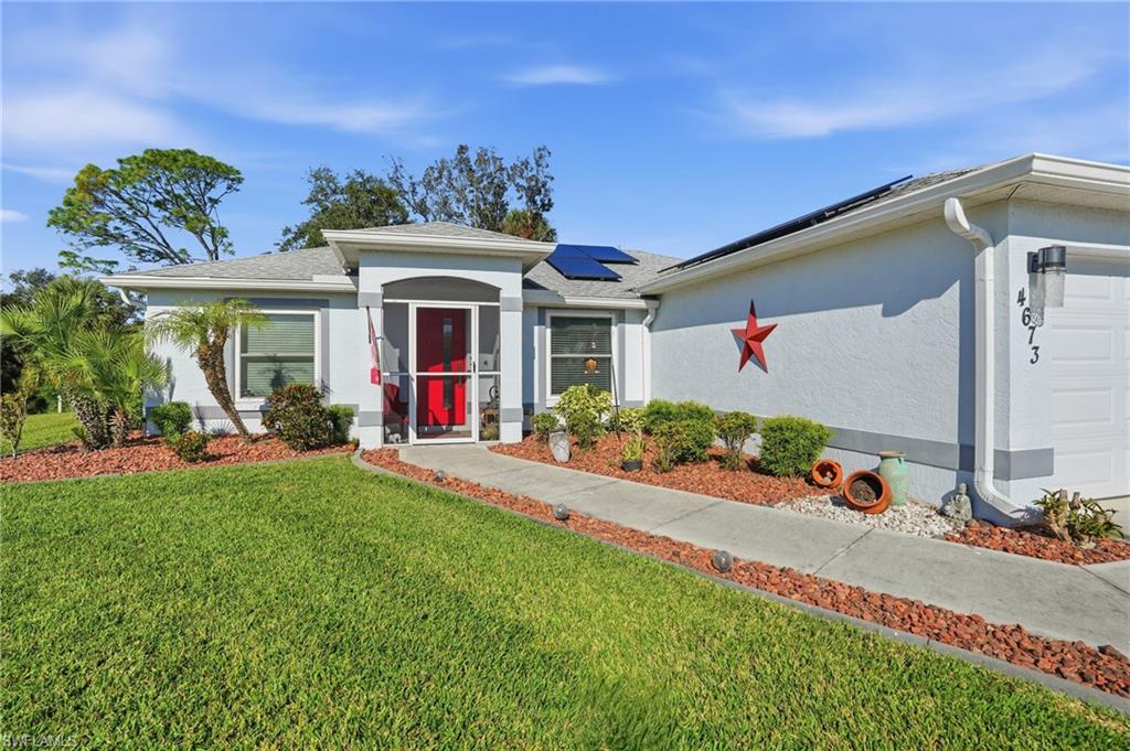 Welcome to this thoughtfully updated 3-bedroom, 2-bath single-family home located in a quiet, friendly North Port neighborhood. Set on an oversized canal-front lot, the home offers long-term value and peace of mind with impact windows and doors, a new roof (2023), and solar panels to reduce your electric bills, which have been PAID IN FULL WITH WARRANTY & MAINTENANCE STILL INCLUDED. Additional features include upgraded glass shower enclosures in both bathrooms, a water softening system, irrigation system for a low-maintenance landscape, and a transferable 2-year home warranty. Step into your fully fenced in back yard and enjoy your private swim spa ($20,000 value), ideal for exercise, entertaining, or relaxing at home with a drink in hand. Conveniently located near shopping and dining, just 25 minutes to Punta Gorda Airport and 30 minutes to Gulf beaches and Manasota Key. Perfect for those looking to live their best Florida life. FLOOD ZONE X!