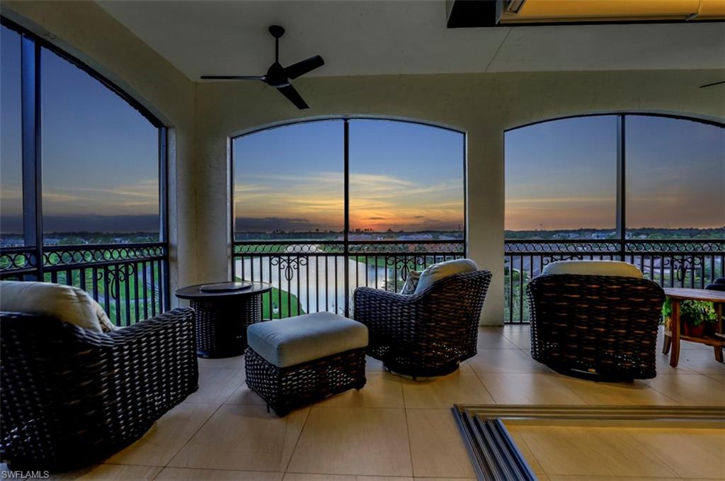 MOTIVATED SELLER OFFERS BEST PENTHOUSE VIEWS IN CARRARA. Southwest exposure with 180 degree unobstructed views of Talis Park and the Greg Norman - Pete Dye signature golf course. This home offer light throughout the day and stunning western sunset views you will NEVER miss. This home is a must-see in person. Located within walking distance from the pool, spa, outdoor grilling, Casa Cortese Restaurant, and driving range.