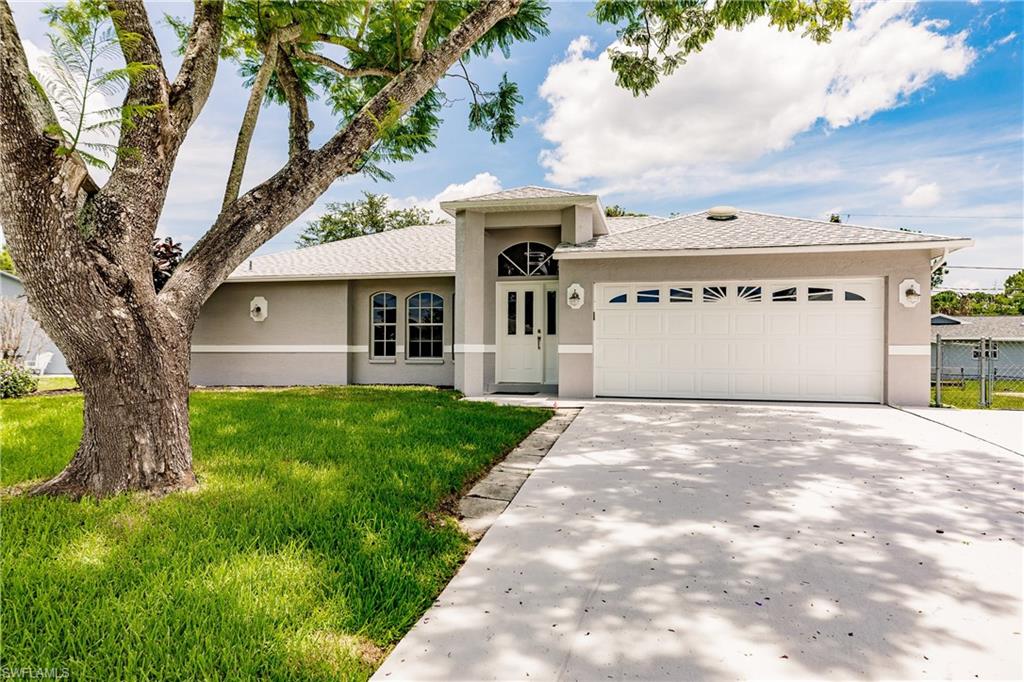 Everything is new!!!  Don't miss this opportunity to purchase this beautiful, essentially brand new, elegant, A immaculate 5 BEDROOM, 2 bath home, nestled on a quiet street in San Carlos Park.  You will appreciate a ton of HIGH END finishes, including hardwood custom maple wood (NOT MDF) cabinets, granite countertops throughout, custom chandelier and fan fixtures throughout, and marble design ceramic tile in both bathrooms.

There is a 48-inch Shower Panel Tower System, with over a dozen Rainfall Waterfall Massage Jets, surrounded by a frameless shower door in the master bath.  The kitchen boasts maple wood soft close kitchen cabinets, granite countertops and new stainless steel appliances.  Water-proof vinyl hardwood flooring throughout, a new roof, a new primary A/C, a new secondary A/C, a new water heater, a new epoxy floor in the garage and new paint throughout.  The home has also been completely replumbed with PEX plumbing pipe!

NO HOA, Not in a Flood Zone (No Flood Insurance Required!), and no fees or restrictions! Plenty of space for a boat or an RV.