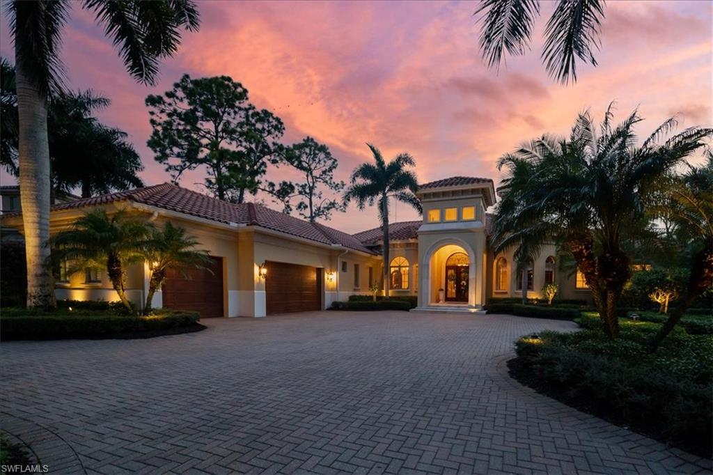 H3381-Open Floor plan ranch with gorgeous views of 10 North. GOLF Membership Availability! Stunning custom-built London Bay home with tons of upgrades. Look no further with the best views in Mediterra! Golf course, lake and preserve views of 10 North!   Inside custom features include open floor plan, bar area, large wine cellar, built-ins in office, coffered ceilings, great storage, epoxy floors in garage.  Entire home is very neutral and freshly painted with neutral tones. Sunny and bright large custom kitchen w/ white cabinets on the perimeter & darker accent cabinets on the island.  Sub Zero & Wolf appliances, warming drawer, walk-in pantry. Family room & living room have recessing sliders that open to covered lanai area. Oversized owner’s suite with sitting room, french doors, fabulous spa-like en-suite bath with stone floors, and white cabinetry. All 3 guest suites are nicely sized with ample closets and en-suite bathrooms.  Gorgeous enclosed lanai, lush plantings, waterfall, dining & living spaces, summer kitchen and bar seating. The stone decking highlights the entire space with a luxurious pool and spa.  Don’t miss the western sunsets daily while entertaining in this perfect home.  Don’t miss out on this wonderful opportunity!