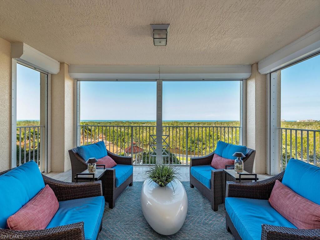 Gorgeous sunsets across the gulf and bright coastal water vistas from this corner end unit await the lucky buyer who secures this renovated sky home. Beautiful top of the line finishes throughout and thoughtful use of texture, design and color enhance each space. There is a blending and peaceful flow from one area to another that feels so connected and comfortable. Elegant taupe and cream marble floors. Gulf views abound from the eat in kitchen where you have newer top of the line appliances with natural gas cooking. Each bedroom suite is very private and your guests will hate to leave this very special enclave in one of Naples most prestigious luxurious high rise towers. Large master suite has an amazing remastered bath with modern contemporary tub and gulf views as you soak. The spacious living room with fireplace invites entertaining and gathering of friends to enjoy the end of another fantastic day. Cap Ferrat offers 24 hour concierge on the desk as well as two secured under building parking spaces and 24 hour security at the gate. State of the art tennis courts are on site, as well as a fitness center and 2 guest suites. The sensational sunny pool, spa and grilling area make a wonderful place to socialize and enjoy life. This luxury tower sits in the heart of five star Pelican Bay offering 2 beach front restaurants, tennis in two locations and a state of the art fitness/life center. This is the absolute Best of the Florida lifestyle.