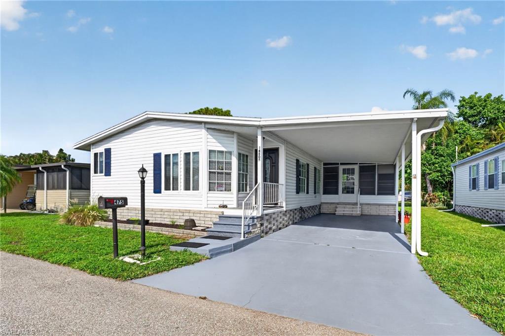 BACK ON THE MARKET AND DID NOT FAIL A HOME INSPECTION!!!  THIS HOME HAS NEW AIR CONDITIONING INCLUDING DUCT WORK PLUS NEW INSULATION AND VAPOR BARRIER ALL INSTALLED WITHIN THE PAST FEW MONTHS.  A NEW ROOF WAS INSTALLED IN 2021. SELLERS THOUGHT THIS WOULD BE THEIR FOREVER HOME, BUT THINGS CHANGED AND THEIR CHILDREN WANT THEM TO BE CLOSER TO THE FAMILY!   Let’s break tradition and talk about living in Old Bridge Village for a moment.  It is truly a Resort Community!  We are a 220 Acre Waterfront Manufactured Home Community with a Marina, a Gorgeous New Pool and Spa! Tiki Huts!! A Private 8 Acre Waterfront Park with a Pier that overlooks the Caloosahatchee River for Fishing, Picnicking, Watching Sunsets or hanging out while making new friends.  Old Bridge Village provides an array of amenities, including an 81-slip Marina with a Boat Ramp, a Kayak Launch and a 24/7 Staffed Security Gate.  Enjoy shoreline fishing along the Caloosahatchee or indulge in recreational activities like Pickle ball and Tennis, even Horseshoes! Annual entertainment options hosted by the Yacht Club include events like the Commodores Ball, Boat to Lunch outings, and Shipwreck Parties. Social Alliance hosts Potluck Dinners with Entertainment, Ice Cream Socials, Cards, Bingo and Holiday Dinners and an array of Recognized Entertainers. When you crave urban amenities, downtown Ft. Myers is just minutes away, offering many dining, theater, and shopping experiences. Your gateway to the ultimate Florida lifestyle awaits at Old Bridge Village. Lastly, Old Bridge Village has VERY DESIRABLE HOA FEES!!! 
NOW THE HOME!!! AND WHAT A HOME IT IS!!!     Currently set up as a Two Bedroom, 2 Bath Home with a Large Den Study/Office Area, a Living Room, Dining Room, HUGE WRAP AROUND KITCHEN WITH A BREAKFAST NOOK.  This kitchen is a COOKS DREAM!  The Living Room is Large and Open, the Dining Room is large enough to seat 8 friends. The Owners Suite is large and can easily handle King Sized furniture and has an attached Bath with Step-in Shower.  The Guest room is just as nice!  It can handle Queen Sized Furniture easily.  The Den/Study/Office is HUGE.  The Owner/Writer loves this large space to gather his thoughts and put pen to paper!  Let’s touch on the KITCHEN once again. No complaints about cabinet space here.  Storage Galore!  Along with Cabinets and Countertops, there is no shortage of space here when you are prepping meals.  At one end of the Kitchen is a great breakfast nook for morning coffee or taking a break while planning your meal.  THE KITCHEN, IMPORTANTLY, IS AT THE FRONT OF THE HOME, great and refreshing natural light coming into this beautiful space!  Whether you are looking for a Full Time Florida Residence or maybe a Winter Getaway, you will never find a Better Buy than this Home!  Please Look at All the Photos (and the Video, too) Old Bridge Village is Simply Amazing!