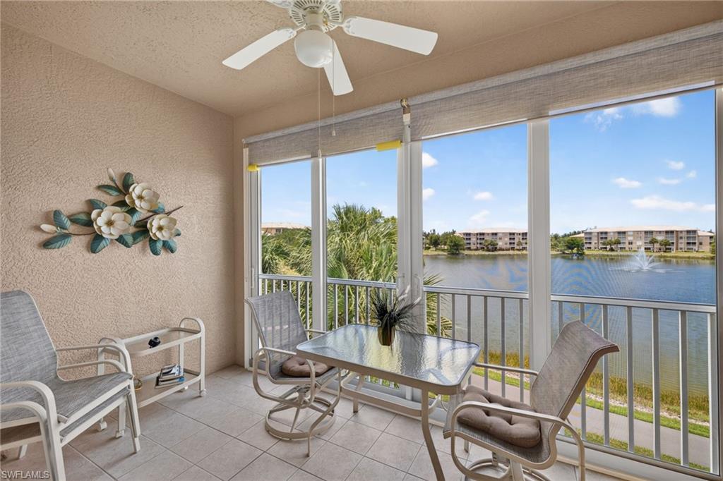 Welcome to your own slice of paradise in the highly sought-after 55+ community of Heritage Cove! This beautifully maintained 2-bedroom, 2-bath third-floor condo offers breathtaking lake and fountain views that create the perfect backdrop for your morning coffee or evening cocktail from the screened lanai.

From the moment you step inside, you'll appreciate the light, bright, and airy feel of this inviting home. Hurricane-impact windows and sliders provide peace of mind while allowing natural light to pour in. The thoughtfully designed kitchen features elegant granite countertops, ample cabinetry, and opens seamlessly to the living and dining areas—perfect for entertaining family and friends.

Meticulously cared for and truly move-in ready, this condo offers everything you need to begin enjoying the Southwest Florida lifestyle immediately. Additional features include a convenient private storage closet, spacious bedrooms, and an open floor plan designed for comfortable everyday living.

Beyond your front door, Heritage Cove offers an exceptional active-adult lifestyle with a resort-style clubhouse, heated swimming pool and spa, fitness center, tennis courts, bocce ball, shuffleboard, library, community room, walking and biking paths, scenic lake, and a full calendar of social activities, clubs, and events designed to help you enjoy every day and make lasting friendships.

Whether you're looking for the perfect seasonal retreat, a year-round residence, or a low-maintenance escape from colder climates, this exceptional home checks every box. Imagine spending your days enjoying the community amenities, then returning home to unwind on your private lanai overlooking the peaceful lake and sparkling fountain.

This isn't just a condo—it's the carefree Florida lifestyle you've been dreaming of. Schedule your private showing today and discover why so many are proud to call Heritage Cove home!