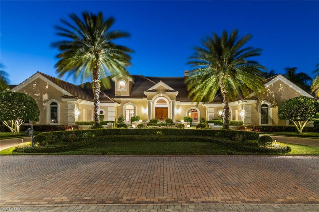 Located in the heart of Pelican Bay, exclusive Pointe Verde is a gated enclave of l3 estate homes surrounded by the Club at Pelican Bay golf course. This spacious 6,869SF four-bedroom, five-and-a-half-bath home with a separate GUEST HOUSE sits on an oversized .68 acre, beautifully landscaped lot. The 1100SF GUEST HOUSE (which includes a kitchen area and full bath) is currently designed to offer a game and media room providing additional space to the family and guests but can be easily converted to living quarters. The high ceilings, fireplaces, sauna, and high-impact storm windows are only a few of the details this home has to offer. Pride of ownership is evident due to both continuous maintenance and thoughtful renovations. The kitchen, guest rooms, and bathrooms were updated recently and a new roof was installed in 2019. Lush landscaping and a large pool and lanai area provide the perfect relaxation and entertaining space. There is only one Pelican Bay! Pelican Bay boasts 3 miles of beachfront with three beachside dining choices as well as 88 acres for recreation including sailing, tennis, canoeing and kayaking, recreational trails, a fitness center, programs, and much more.