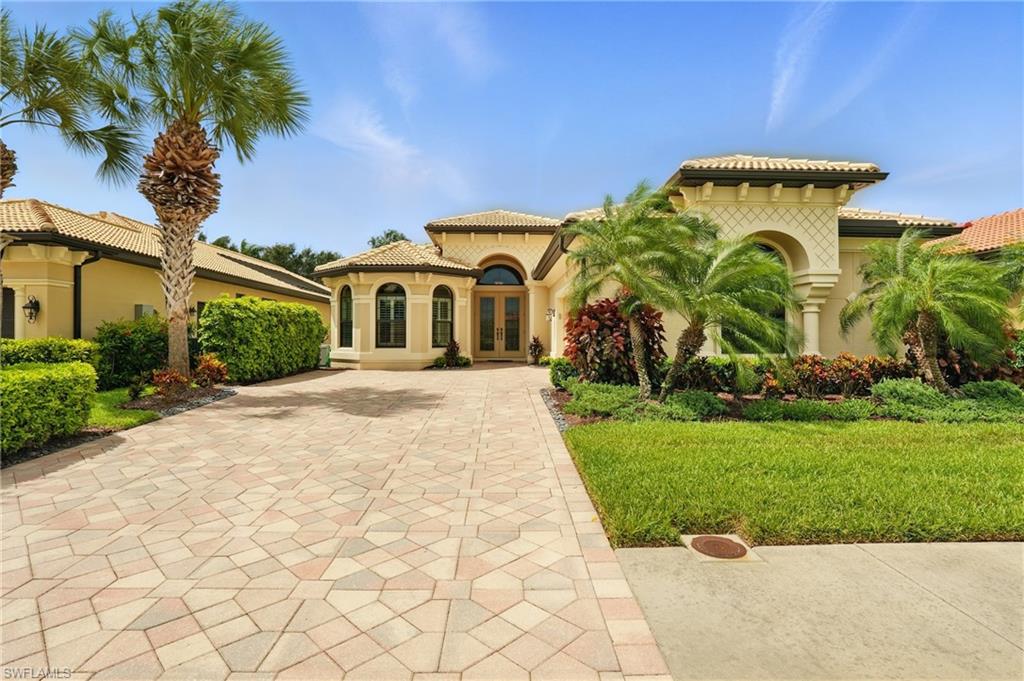 *Sophistication Meets Serenity in This Stunning Bonita Lakes Residence* Welcome to refined Florida living in the prestigious, gated community of Bonita Lakes by Toll Brothers. This meticulously maintained home blends timeless elegance with modern comfort, offering three spacious bedrooms, a bright, formal den, and 2.5 luxurious baths in one of the community’s most sought-after floorplans. From the moment you step through the grand entryway, you’ll be captivated by the home’s flowing open-concept design. The expansive great room, kitchen, and dining area provide the perfect setting for both relaxed everyday living and elegant entertaining. The gourmet kitchen impresses with crisp white cabinetry, stainless steel appliances, a peninsula with bar seating, breakfast nook, and an ample pantry—blending function and style with ease. Throughout the home, sleek tile flooring adds an air of luxury, while the den and primary suite are enhanced with rich wood-look plank flooring. The primary suite is a private retreat, featuring custom cabinetry, dual vanities, a spa-like step-in shower, and a separate soaking tub. Natural light floods every room, accentuating the graceful finishes and thoughtful details such as crown molding, designer trim, and upgraded appliances. The oversized garage provides ample space for both vehicles and storage. Step outside to your own lush oasis—surrounded by manicured hedges and mature trees, the screened lanai offers the perfect place to relax or entertain in privacy. This exceptional residence is built with both beauty and resilience in mind, featuring natural gas, impact windows in the front, hurricane-rated quick retractable shutters throughout, and whole home generator - auto-start. Residents of Bonita Lakes enjoy resort-style amenities including a sparkling pool and spa, tennis courts, a modern clubhouse, and state-of-the-art fitness center—all just minutes from beaches, shopping, dining, and more.  If you’re searching for a home that balances luxury, comfort, and community in one of Southwest Florida’s premier neighborhoods, your search ends here.