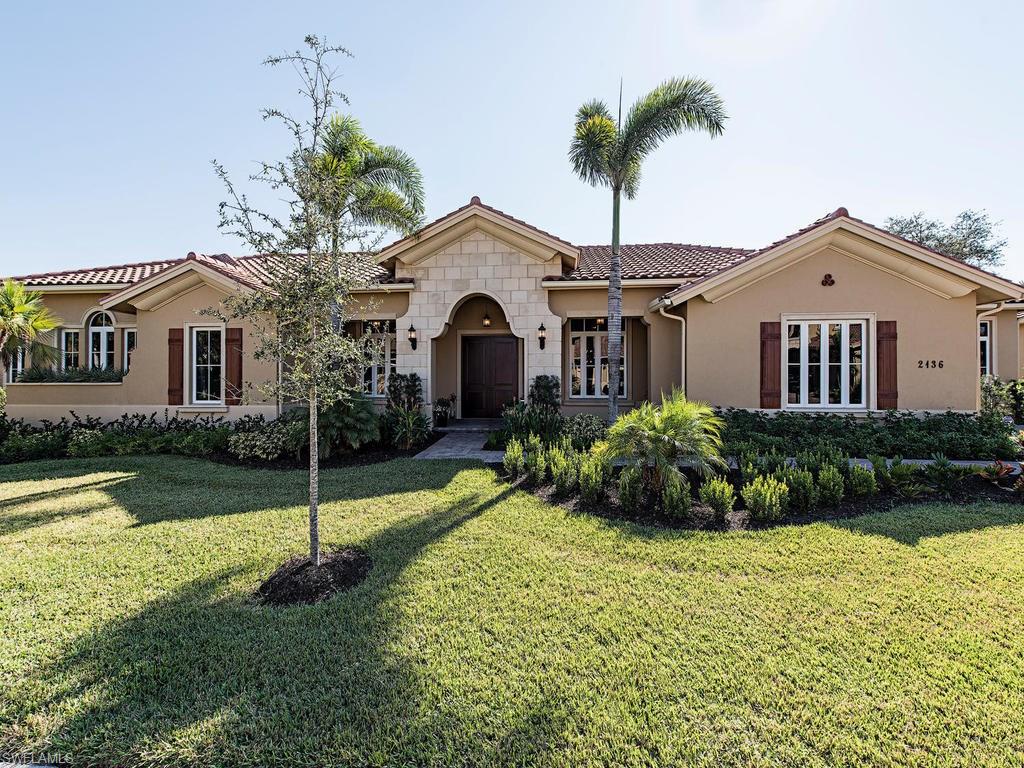 WOW! Fabulous Biella Model is being offered at an exceptional value, BEST BUY in Grey Oaks! An exemplary living experience awaits at this very private, south facing residence featuring 3,738 SF, 4 bedrooms + den + 4.5 baths. Completed in 2016, this home sits on a premium lot and the interior features soaring ceilings, solid wide plank oak flooring, an exquisite palette of bespoke finishes which sets a modern tone in this outstanding residence. Two master suites offering large walk in closets and lavish master bath suites with double vanities and superb marble features. The gourmet kitchen features oversized island, pantry, gas cook top, dual wall ovens and quartz counter tops. A lovely exterior entertaining area with new stainless steel outdoor kitchen and pool with water features. Double garage + golf cart parking. Central Naples location minutes from shopping, beaches, Olde Naples and world class dining. Prestigious Grey Oaks is home to world class facilities! Furnishings negotiable. Don't wait, this opportunity won't last.