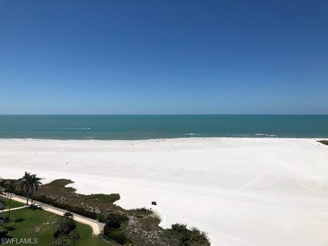 Rarely available and coveted top tier private end unit with amazing 3 direction panoramic gulf, beach, and city views day and night! A preferred location inside a preferred community. 2 bedroom, 2 bath, beautifully renovated in 2015 with new tile and carpet flooring throughout, new kitchen cabinets, granite countertops in both kitchen and baths. South Seas is a beautiful 60 acre gated community right on Marco Beach with many amenities including a large heated pool, tennis courts, pickle ball courts, boat-slips and kayak storage available. Tower One of South Seas is closest to the beach and within walking distance to popular restaurants along Collier Blvd. This unit on the 16th floor is offered turnkey and is equipped with hurricane shutters and includes covered parking as well. Truly a special property.