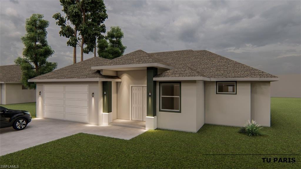 NEW CONSTRUCTION...! The home is under construction. House will be ready for September 30, 2021.  Gorgeous house, nice location, quiet neighborhood. 3Bed/2and Half Bath plus Den, Split Bedrooms, Master bedroom with 2 walk-in closets. Guest bathroom; Granite countertop in the bathrooms. 1,628 sq. ft. Living area, Total 2,169. Entry foyer, open floor plan, Coffer ceiling, Kitchen Island, white /gray granite countertop with white cabinets, stainless appliances, laminate Floor, 2 car garage, Laundry room, Lanai, Landscaped area with sprinkler system, Impact windows, Exterior Lighting. Builder guaranty Available. (The photographs 18 to 21 correspond to a model house with the same finished details, but with a different floor plan).