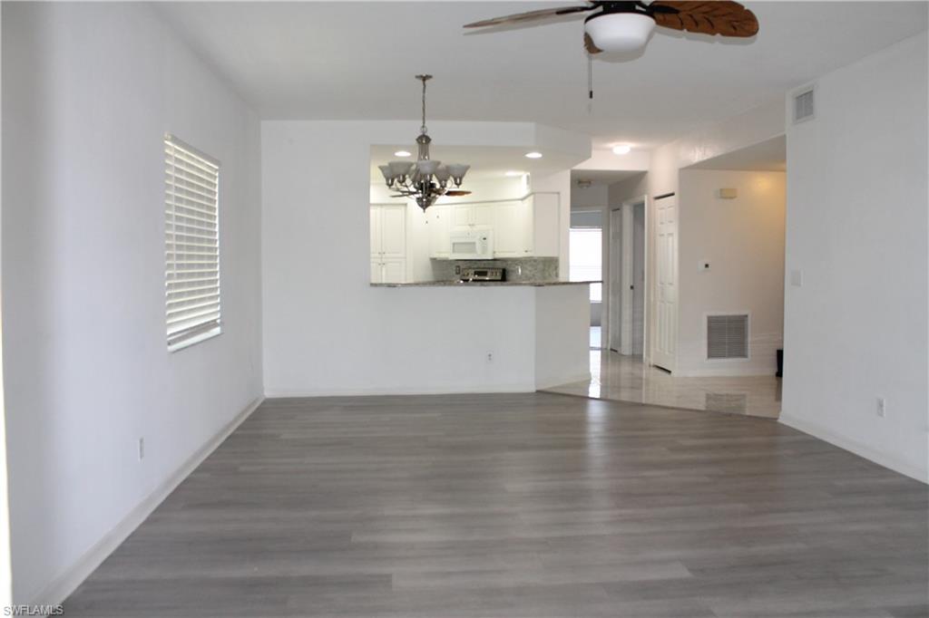 Welcome to this inviting 3-bed, 2-bath condo nestled in Bonita Springs! Conveniently across from the community pool/room and just 8 miles from the beach. It also is less than 3 miles away from Bonita Downtown filled with an amazing variety of shops, food, entertainment and more new buildings coming soon! This property offers the perfect blend of relaxation and accessibility. Meticulously maintained, this haven showcases newly updated floors, A/C, and kitchen countertops, ensuring both comfort and style. Schedule your private showing today and unlock the gateway to your dream Florida lifestyle!