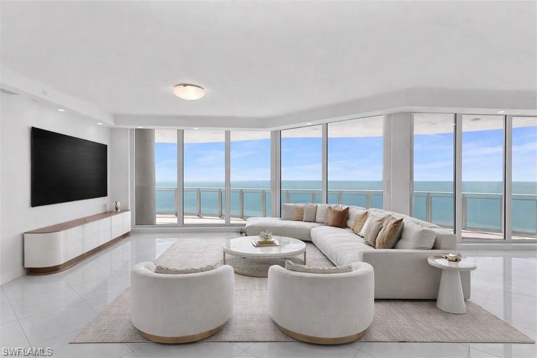 One or more photo(s) has been virtually staged, AI generated or rendered.  RARELY available, 20th floor, “04” stack corner residence in Brighton at Bay Colony with spectacular north to south gulf front views! Brighton’s unique glass railed open-air 60’ lanai showcase endless 180° views of shimmering Gulf waters visible from all living areas. This beautiful home in the sky is just one floor below penthouse level, offering 9'ceiling heights throughout, rather than 8'4" found on all other Brighton floor levels. Currently this home features 2 bedrooms plus den and two and a half baths but it could be easily converted to 3/3 as in the original floor plan. This residence also includes two dedicated parking spaces and storage locker. Private poolside cabana is available for sale separately. Brighton has recently completed a sophisticated common area renovation and amenity upgrades which include a lobby, social room with catering kitchen, fitness center, updated elevators and a new roof. The front entrance and pool deck refurbishment underway is scheduled for completion by April 2026.
Brighton residents can relax in the lap of luxury and enjoy the pleasure of both Bay Colony and Pelican Bay’s many Membership privileges: 2½ miles of beach to call your own, private beachfront dining clubs, attended beach services, 3 tennis centers, world-class fitness, life-long learning, and miles of biking and walking paths. Milestone Inspections and a new Structural Integrity Reserve Study have been completed, offering peace of mind for years to come. FOR COMMUTERS: Distance to I-75:  Approximately 7 miles to I-75 exits. Distance to Naples Airport (APF):  Approximately 10.5 miles to the Naples airport. Distance to Southwest FL International Airport (RSW):  Approximately 27 to 29 miles to RSW.