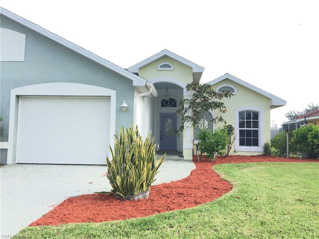 Gulf Access!  One side of a Duplex.  3 Bedroom, 2 Bath with private pool and one car garage.  Tile throughout the entire place.  Walk in shower and walk in closet in Master.  Stainless appliances, custom tumbled stone backsplash.   Convenient location off of Del Prado close to shopping and dining.  Great Investment Opportunity!