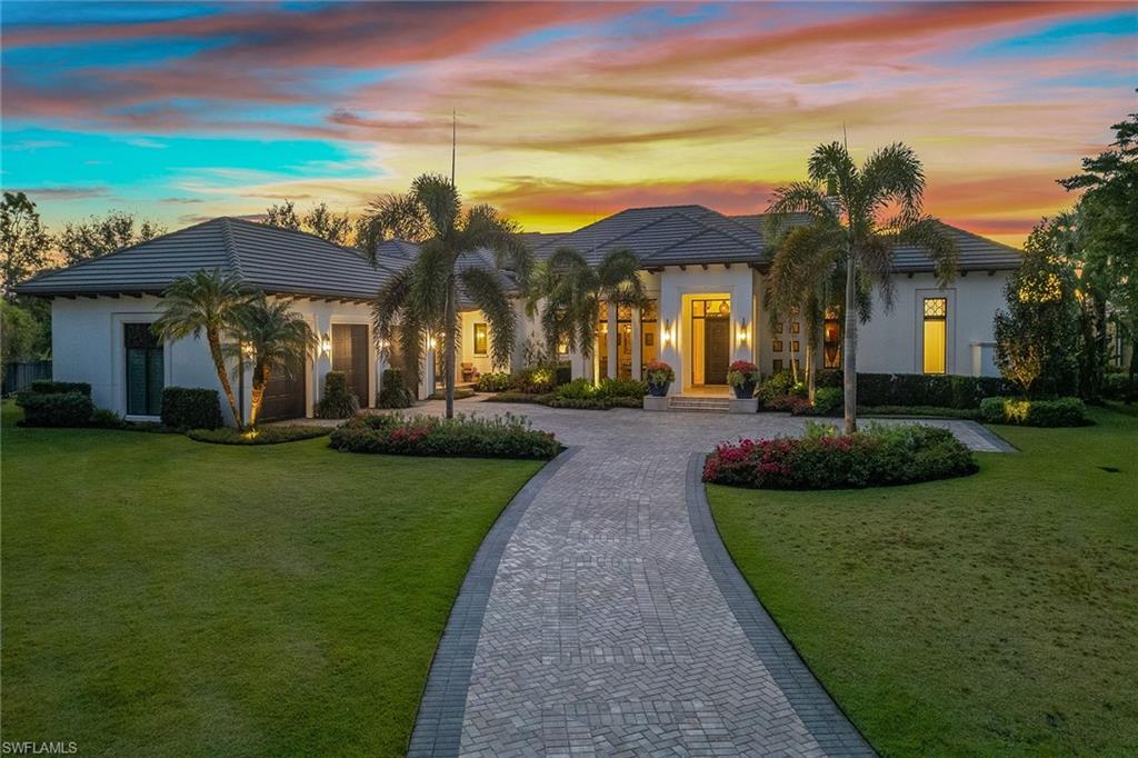 Discover luxury living in this truly exceptional home with timeless appeal nestled in the prestigious Marsala community of Tiburon/Ritz-Carlton Golf Resort in Naples and enjoy IMMEDIATE full golf membership. This exquisite residence, designed by award-winning Stofft-Cooney architects and meticulously constructed by CK Custom Homes, offers an unparalleled blend of elegance and comfort, perfect for those seeking a sophisticated lifestyle. As you step inside, you’ll be greeted by a grand foyer with Venetian Plaster barrel ceiling, adjacent dining room with custom vaulted Venetian Plaster ceiling detail leading to an expansive open-concept living area with large, disappearing sliding doors that flood the space with natural light and frame the spectacular Florida sunsets from this west facing property.  

The kitchen is an entertainer’s dream with Cristallo and quartz countertops, Wolf and SubZero appliances, two dishwashers and beautiful views of the golf course and lake. The primary suite is a private oasis, with custom ceiling features and a lavish spa bathroom. All four bedrooms are en-suite along with a spacious den, all on one-level living with 15-foot ceilings and situated on a one-of-a-kind golf course lot. This large and private parcel is located on the 9th hole of the Greg Norman designed Tiburon Black course with expansive views of the lake and golf course and a generous side yard with bocce court/chipping area. The meticulously landscaped backyard is a true retreat, boasting a large pool deck and oversized pool and integrated spa with glass tile finish. Electric screens and hurricane shutters protect the entire generously sized covered lanai living, dining and kitchen. This outdoor space is sure to impress. The natural gas generator powers the entire house.

Located in popular North Naples, this home is just minutes away from pristine beaches, upscale shopping and dining at Mercato and Waterside Shops. Experience the best of Florida living in this stunning Tiburon home. Don't miss the opportunity to make this dream property your own!
