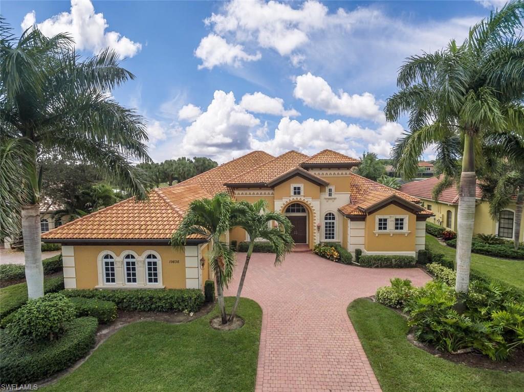 Originally at a higher price - the sellers had about 6 months until retirement & wanted to remain in the house. Now they have MOVED and are ready for the house to be SOLD! To encourage a swift sale, there has been a SUBSTANTIAL PRICE IMPROVEMENT - WELL BELOW A RECENT APPRAISAL (7/2017).  Enjoy sun on the pool from morning to afternoon. Expansive views of the golf course on 3rd fairway. Ideal for entertaining at the custom outdoor kitchen. Gather around the gorgeous kitchen & breakfast rm. Enjoy stainless appliances, granite countertops & ample wood cabinets for storage with a large pantry, island & breakfast bar. The LR & DR provide extra space to enjoy soothing music from Bose speakers. The lg master suite offers a stunning master bath w/ 2 vanities, tub and walk around shower. Additional rooms include an office/den with detailed ceiling & 3 guest bedrms & private baths. This lovely residence has been meticulously maintained. Enjoy the convenience of Grandezza's 2nd gate for easy access in and out of the community. No damage from Irma! One-touch electric roll-down shutters protect your home.