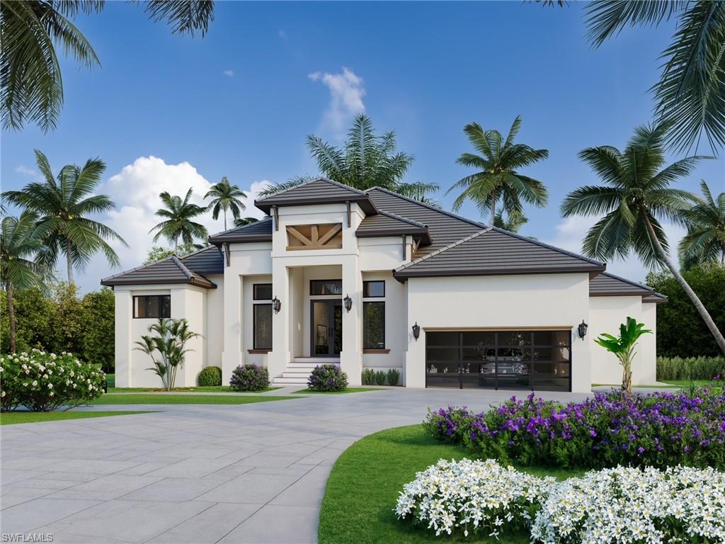 Beautiful coastal contemporary custom-built three-bedroom plus den, three-bath and one-half bath home located on an oversized tip lot offering spectacular wide water and intersecting canal views. A great opportunity for the boater enthusiast with 169 feet of seawall. This modern residence comes with an open-concept great room, separate dining area and gourmet kitchen that includes an island with breakfast bar, custom cabinets, a Thermador gas stove, and pantry. Additional features impact glass windows and doors, tile flooring, high ceilings, tankless water heater, generator and 500-gallon propane tank. Split bedroom floor plan with a large primary suite retreat. The spacious outdoor living comes with pool, spa, pool bath, shell stone decking, gas grill and full outdoor kitchen. Conveniently located to Marco Island's trendy shops, sandy beaches and fine restaurants. Being built by Lusso Builders with an estimated completion date of July / August 2025.