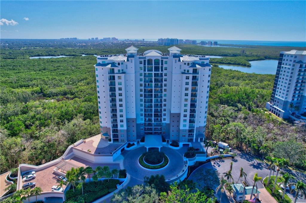 Welcome to Cove Towers at Wiggins Bay with spectacular panoramic views, sunsets and water access from all angles of this 12th floor Sky Home. The living area is one of the largest plans, and a private elevator access. The spacious and bright entry foyer, greats you with custom faux painted ceiling, crystal chandelier and designer Art lighting. Living room, dining area and family rm/ den area feature open floor plan, with tile floors throughout. All bedrooms have new neutral color plush carpets. Kitchen features breakfast bar, center island, Leathered granite finish counters, stone backsplash, stainless appliances & Blanco composite sink are a few accents. Master bath has been remodeled w/custom cabinetry, oversized glass enclosed shower & a added closet. Other added features: Two parking spots, hurricane shutters, custom closets in all bedrooms, custom fans, & is furnished. The Calypso Club is only for Montego & Nevis residences, has resort style pool, function/club room, cabana rm, grilling area, fitness & 2 guest suites, are all part of yr HOA. The Tarpon Cove Yacht & Racquet club is steps away, ask about details & membership fees.