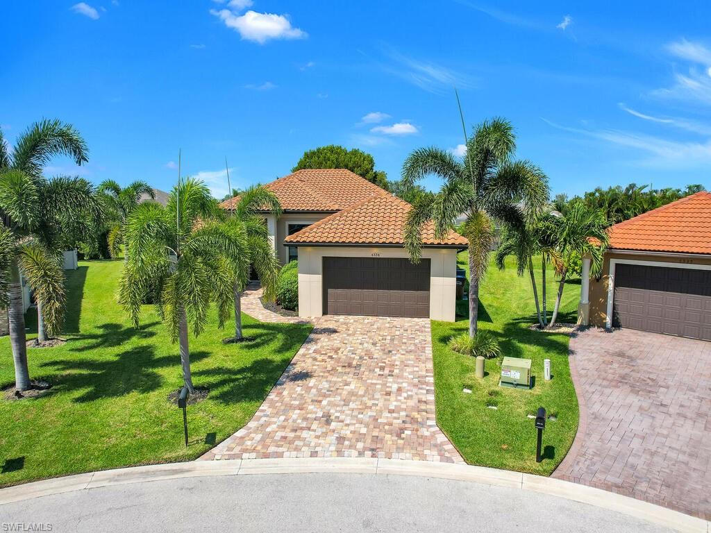 Rare opportunity ! Custom Built pool home situated in Sands Estates- a cul-de-sac lot with only 10 custom built homes. This home is on a premium lot.  Open concept , Chiseled stone flooring throughout home, split bedroom floor plan, volume ceilings, designer cabinets, Oversized master suite, guest suite w/ full bath which enters the pool area, formal dining room & breakfast nook, beautiful pool and lanai with covered area and pool cage. Impact windows throughout w/ exception to the lanai which features a KEVLAR storm curtain.  Highly desired area of Cape Coral known for its coastal feel.