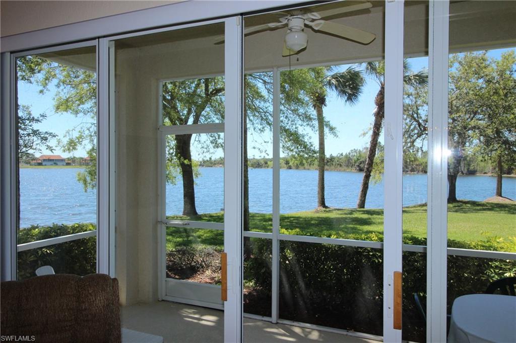 Awesome water views from every room of this 2BR/2BA ground-floor end unit in Orchid Cove at Port of the Islands.  Building located on the "big bay" and on the point between the Bay and the Fakaunion River with large back yard. Each bedroom is a suite for added privacy.  New customized kitchen cabinets and counters allow extra storage and work room, as well as room for a small table & chairs.  The large community heated pool and spa at the clubhouse, tennis/pickle-ball court as well.  Port of the Islands boasts it's own Collier County Fire Department (with 24/7 staffing including EMS personnel) is located adjacent to the Ship's Store at the Marina with boat ramp, fuel and bait as well as many food items.  Onsite Resort Hotel with restaurant and bar, all located on the edge of the Everglades with all the wildlife you could ask for! Property is surrounded by State and Federal Preserves.  Peace and quiet in a lovely community only :15 to shopping, restaurants and more.  Shooting range and golf courses nearby.  Come visit this piece of paradise!  Only :30 to the heart of downtown Naples. :15 to Marco Island and it's beaches, an hour to Ft Myers International Airport.  Must see!